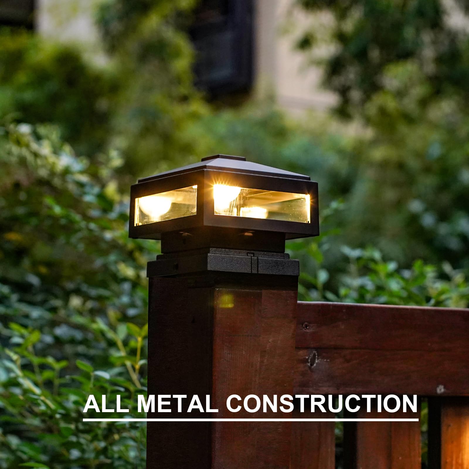 Goodsmann Landscape Lighting Low Voltage Post Lights 2Pk Outdoor Post Cap Lights 3W Led 150 Lumen 3000K Warm White With Cable Co