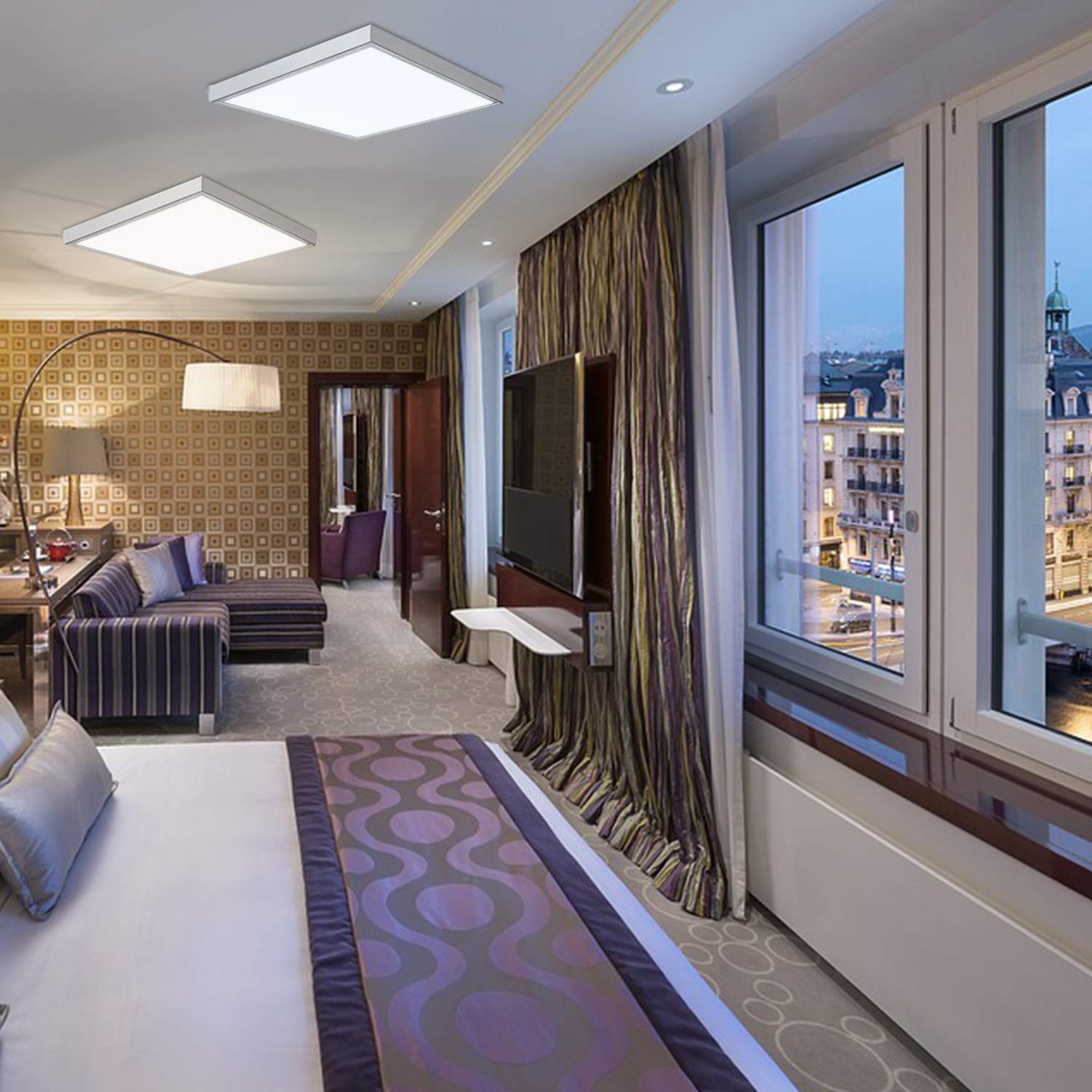 Zevnico 2X2Ft Surface Mount Kit, 2 Set Aluminium Surface Mounting Bracket Kit, 2' By 2' Ceiling Mount Frame, For 24''X24'' Led F