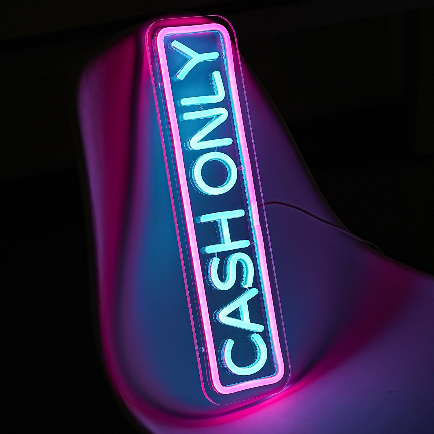 Xixkilly Neon Sign for Business - Pink Cash, LED Light, 16.5inx5.9in, Plastic