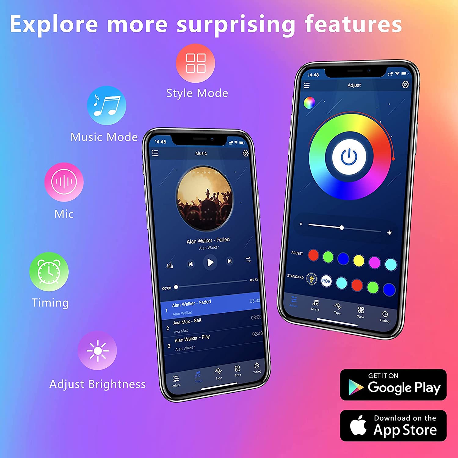 Gupup 200 Ft Led Strip Lights,Color Changing Led Lights For Bedroom,Built-In-Mic,Music Sync Tape Lighting,Phone Smart Controlled