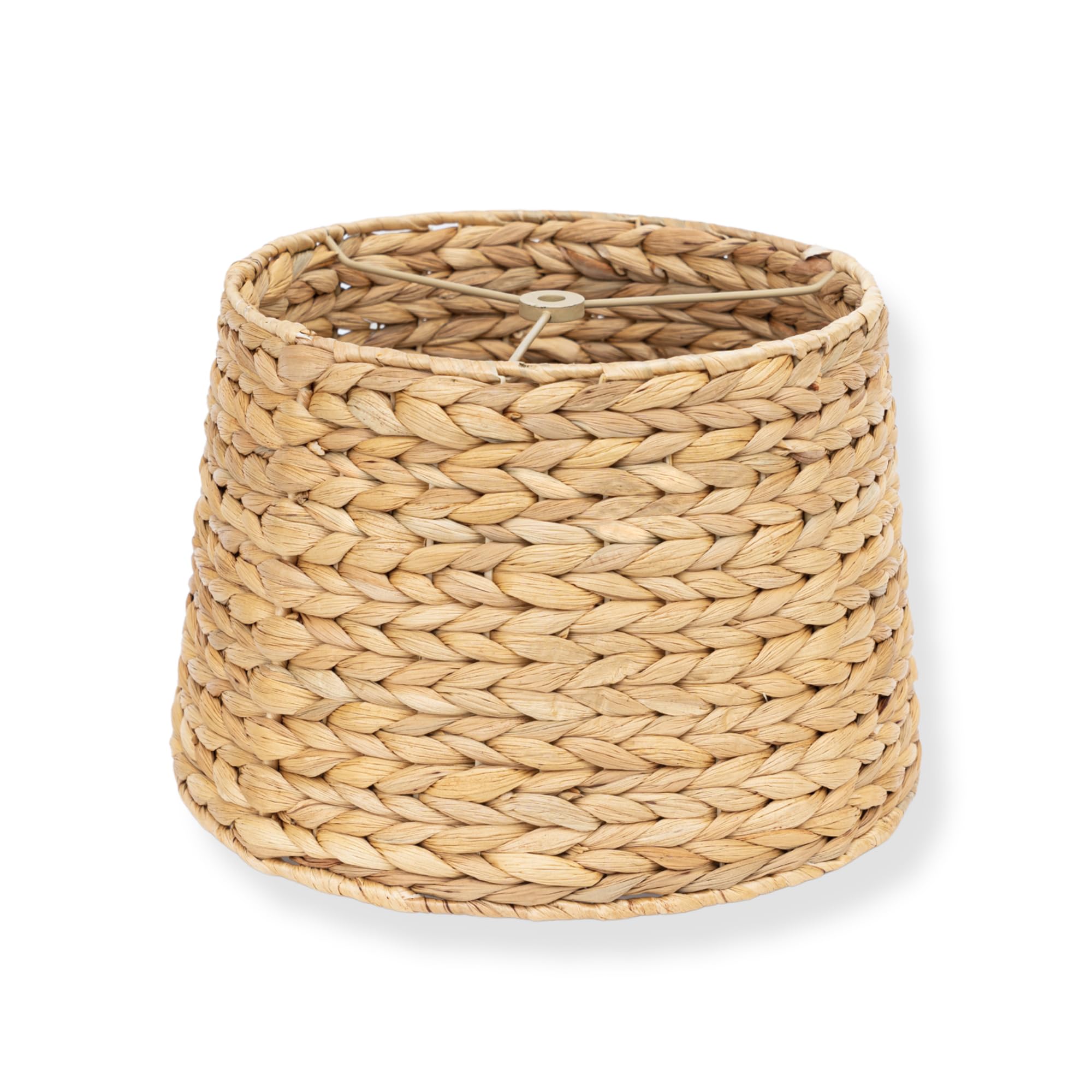 Farmhouse Water Hyacinth Drum Lamp Shades for Table Lamps, Wicker Pendant Light Shade Replacement, Rustic Light Fixture Cover, W