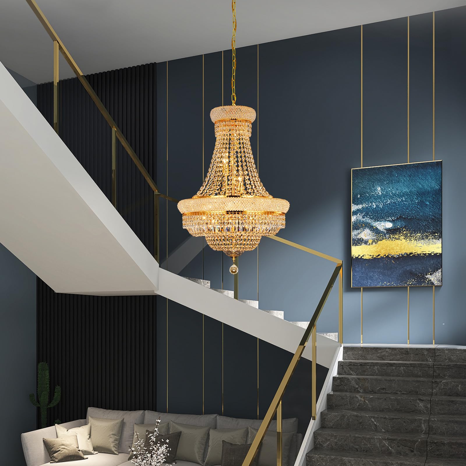 Gifarich Crystal Chandeliers For Dining Room Light Fixture