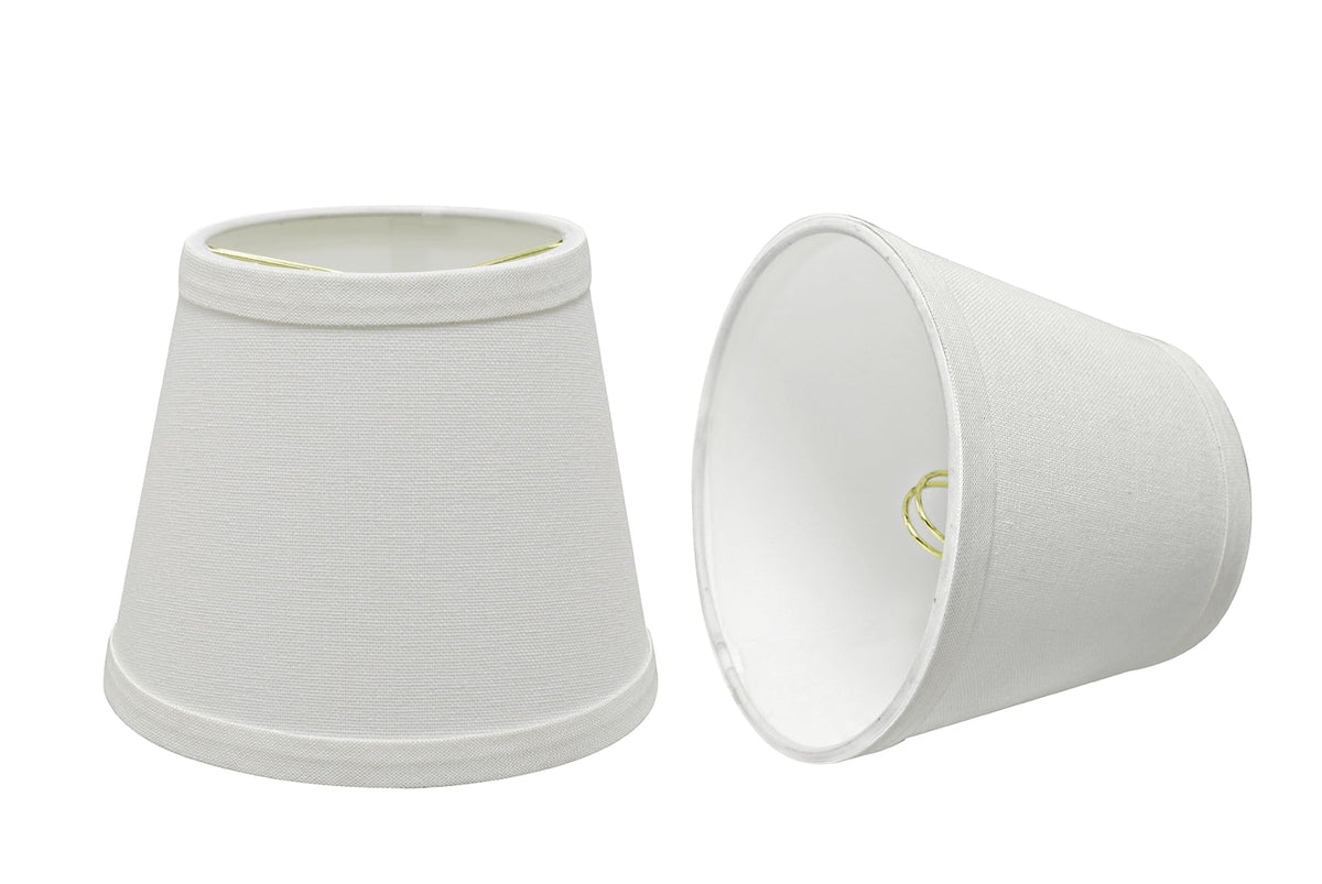 Aspen Creative 32862-2A Small Hardback Empire Shape Chandelier Clip-On Lamp Shade, White, 4&quot; Top x 6&quot; Bottom x 5&quot; Slant