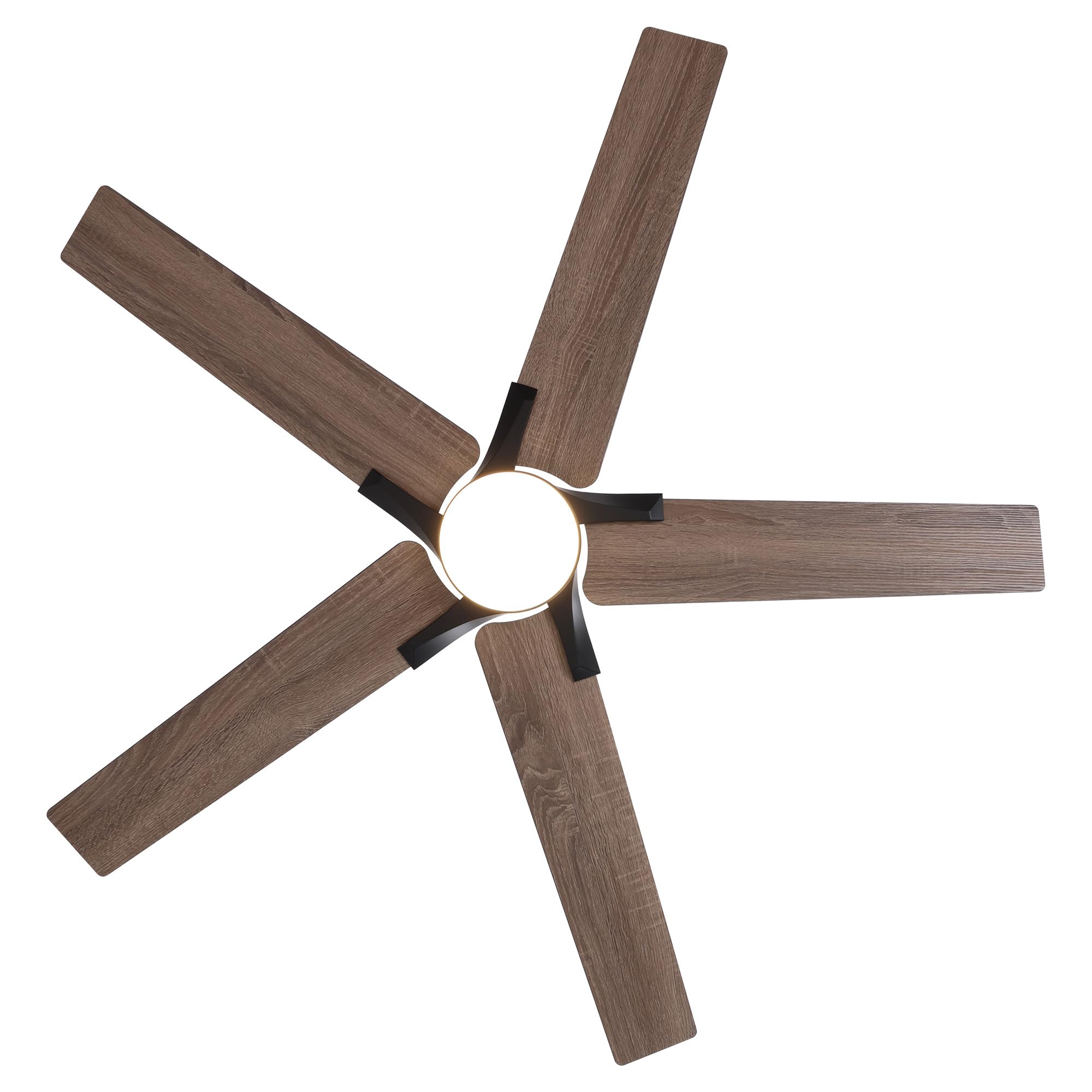 Nuoqiso 52 Inch Ceiling Fan with Lights, Remote Control, Quiet DC Motor, Dimmable LED, Black, Model FS-8921-father