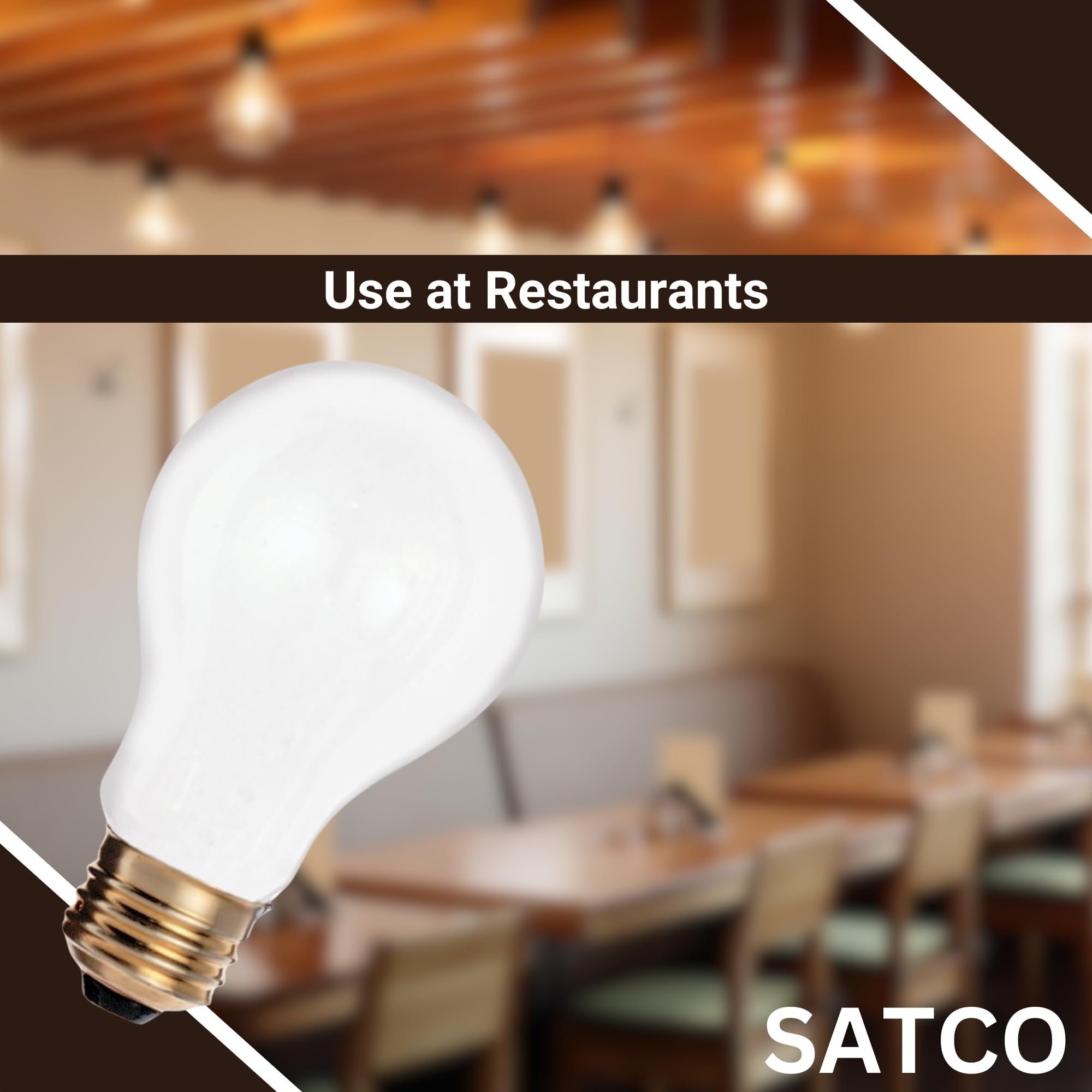 Satco A19 Incandescent Bulb 25W 130V Frosted 180 Lumens Dimmable 2700K Warm White Model S3950 (4 Pack)