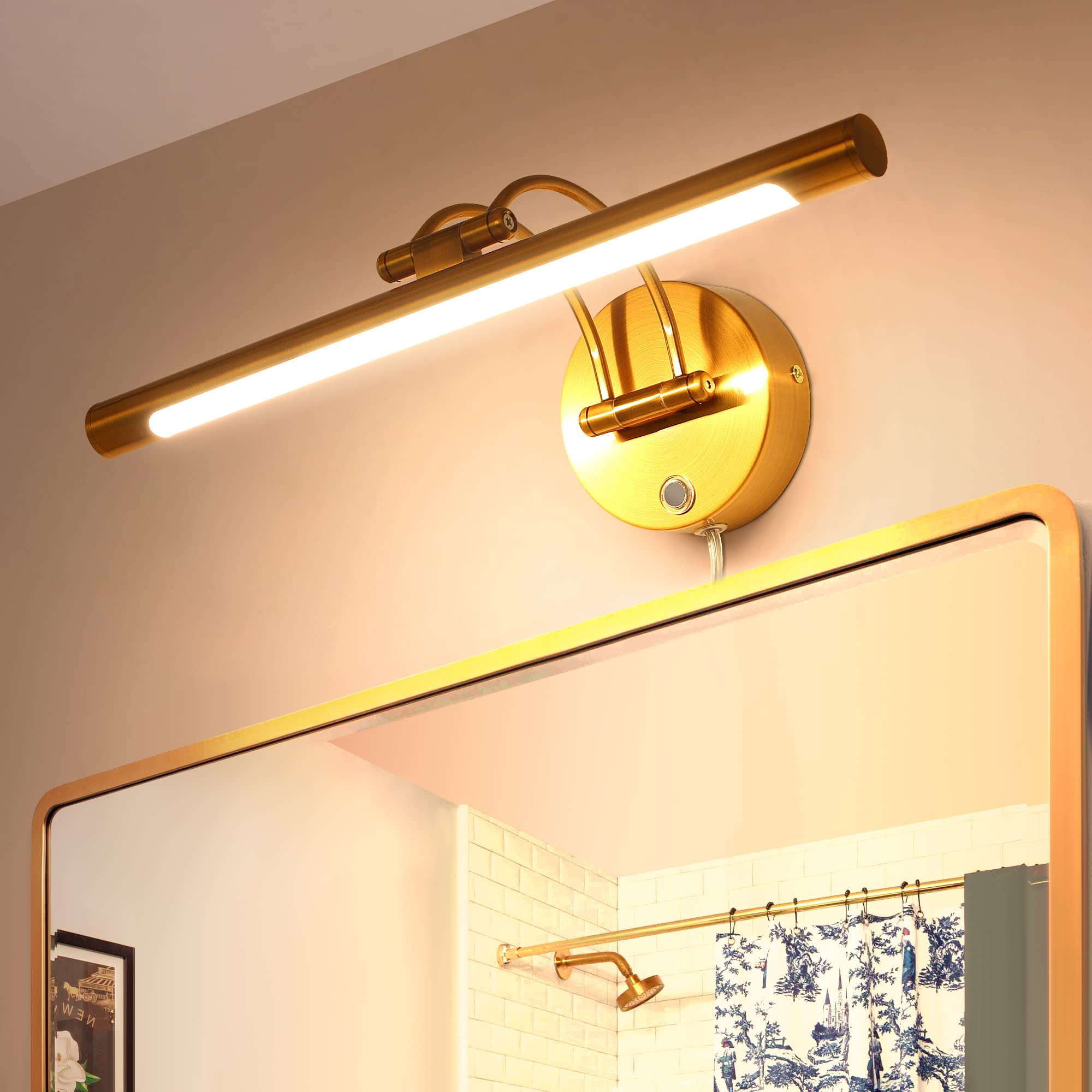 Mantolite Led Dimmable Bathroom Vanity Light Fixture 16Inch Cabinet Picture Wall Lights, Indoor Lightings Wall Sconce With Ajust