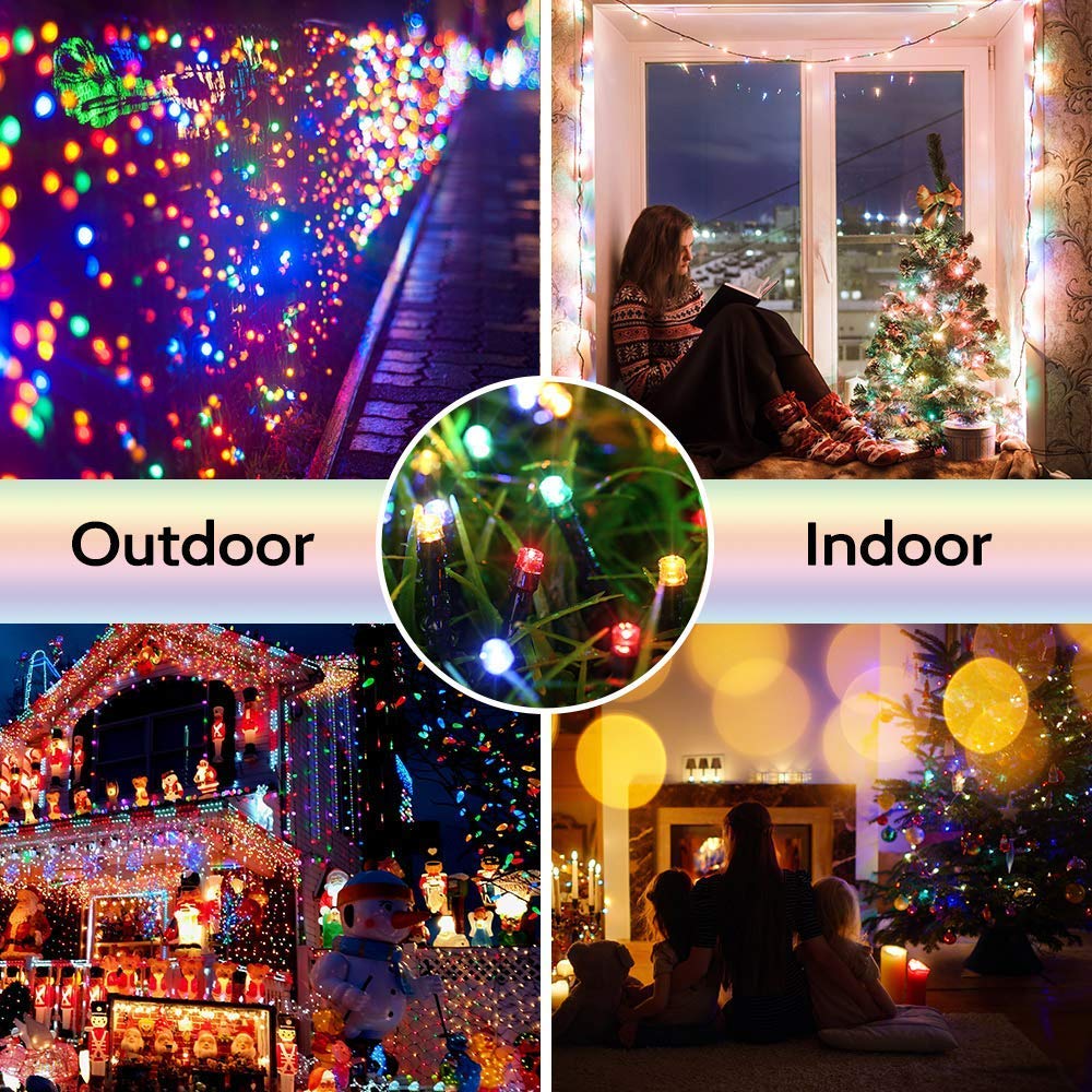 Toodour Solar String Lights, 400 LED, 8 Modes, Waterproof, 144ft, Multicolor, Model DSL-100-200