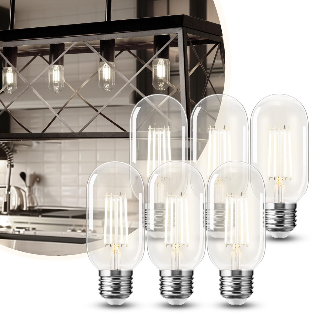 Edison Leds DORESshop 6 Pack LED Edison Bulbs, 4W Edison Light Bulbs, Antique LED ...