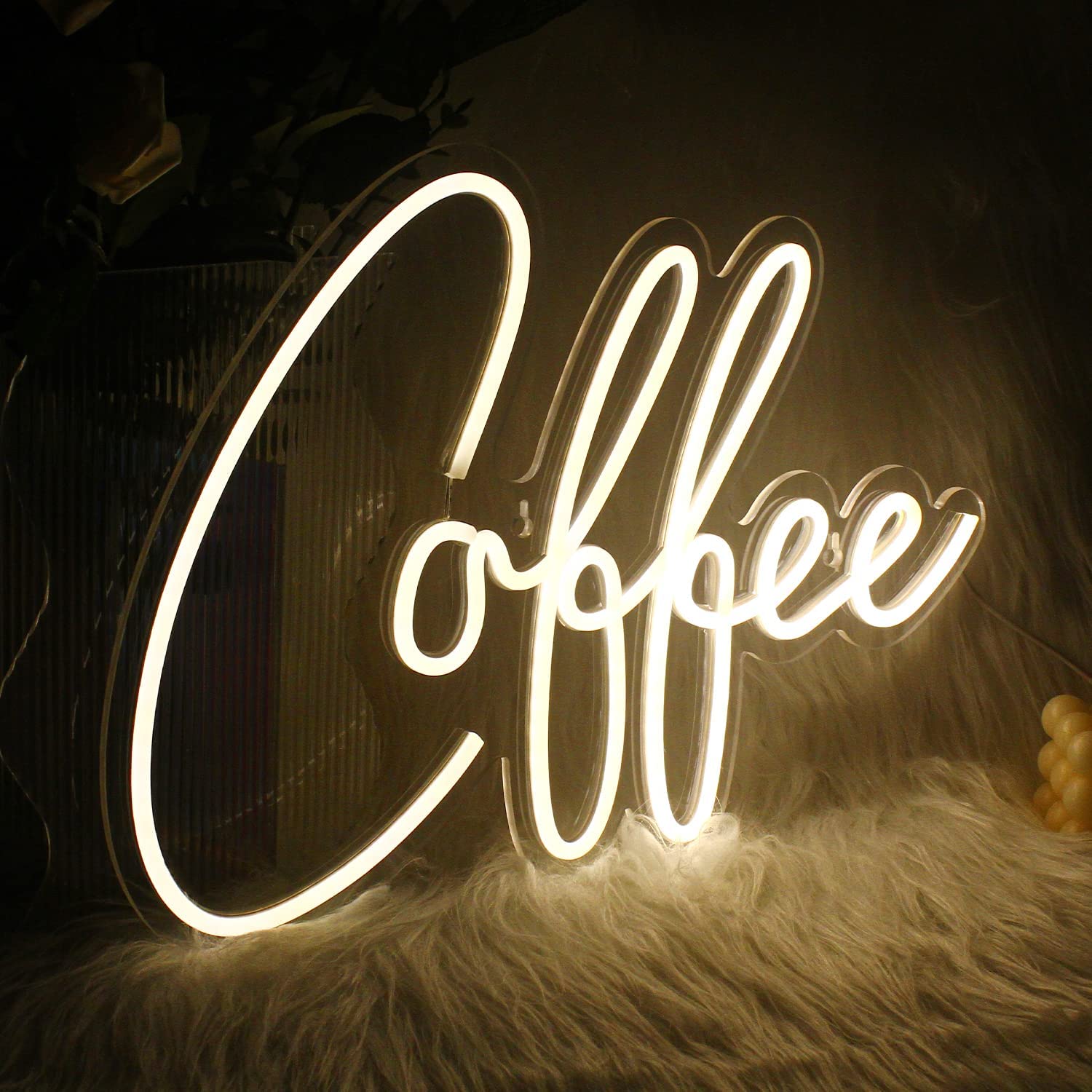 ineonlife Coffee Bar Neon Sign, Acrylic Wall Decor Light Up, 15.9inx11.8in, Coffee-White, Model QY-84