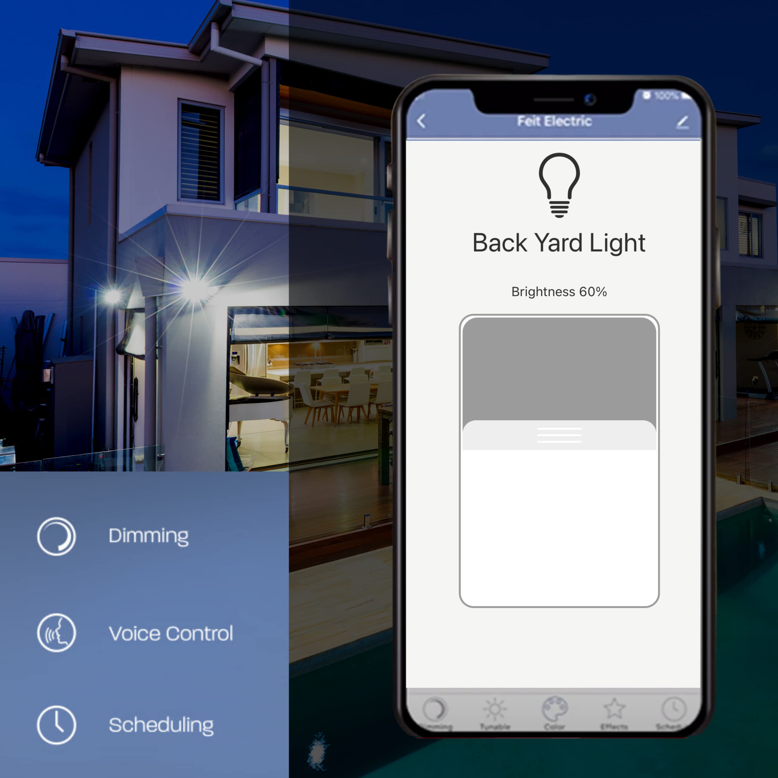 Feit Electric Smart Light Bulbs, Dimmable 60W = LED 9W, 3 Pack, 5000K Daylight, Model OM60/950CA/AG/3
