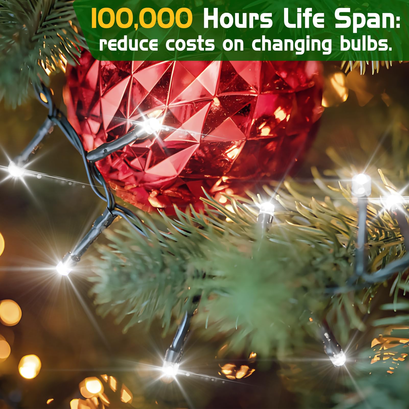 Xurisen 551Ft Christmas Lights, 1400 Led Super Long String Lights 8 Modes & Memory Timer Plug In Twinkle Fairy Lights Decor For