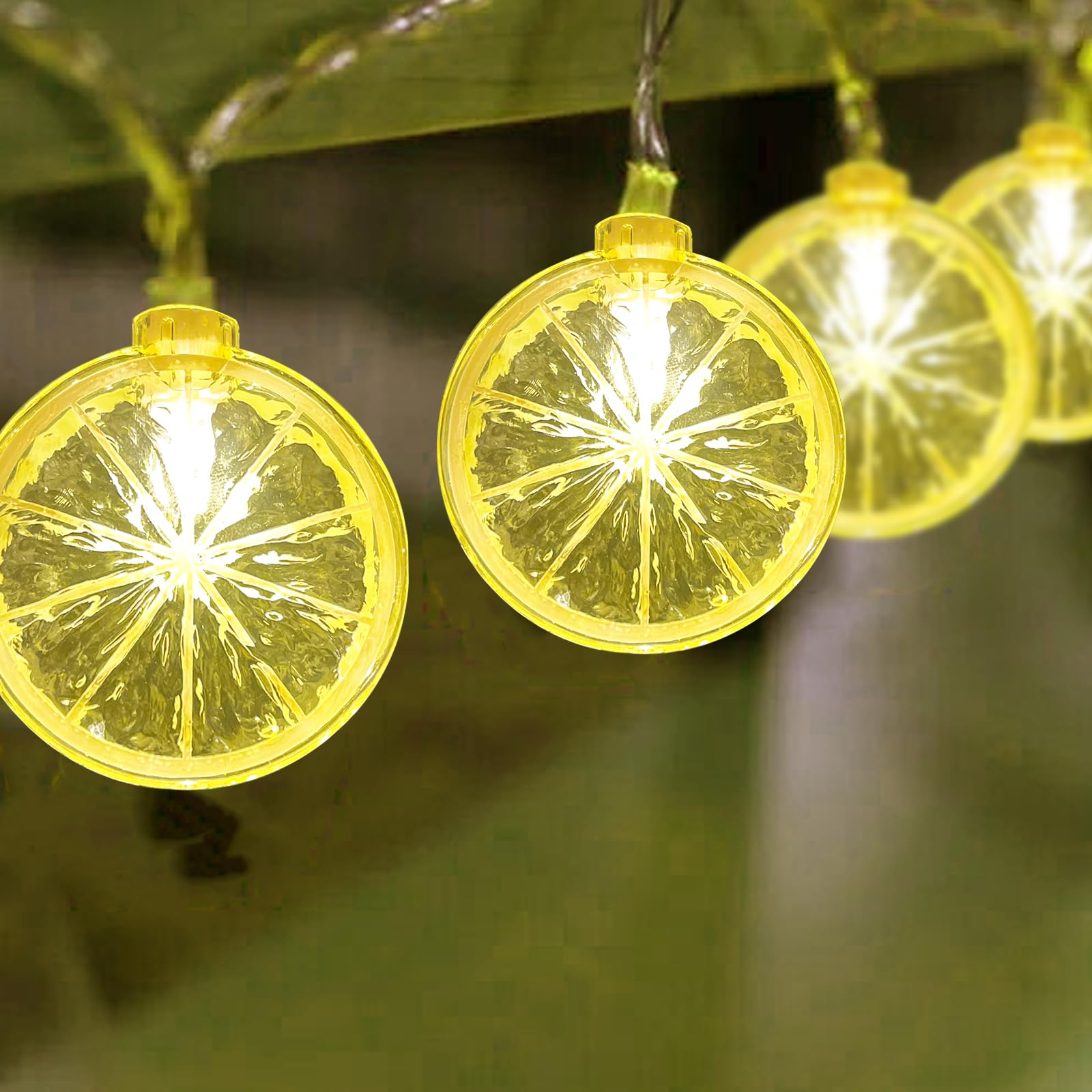 Abeja Lemon Decor String Lights, 8.5FT Lemon Fairy String Lights with 10 Lemon Slice Lights Plug in Lemon String Lights for Home