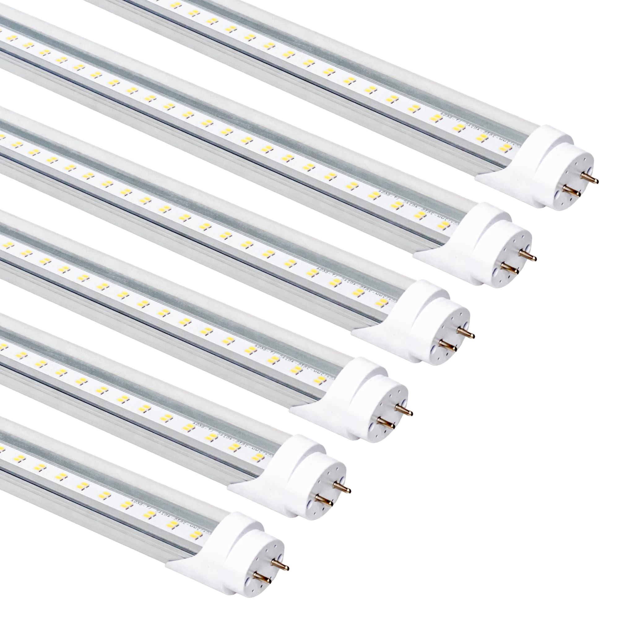 PARNOARCK T8 LED Bulbs 4 Foot 24W 3200LM 6500K Clear Cover 6-Pack