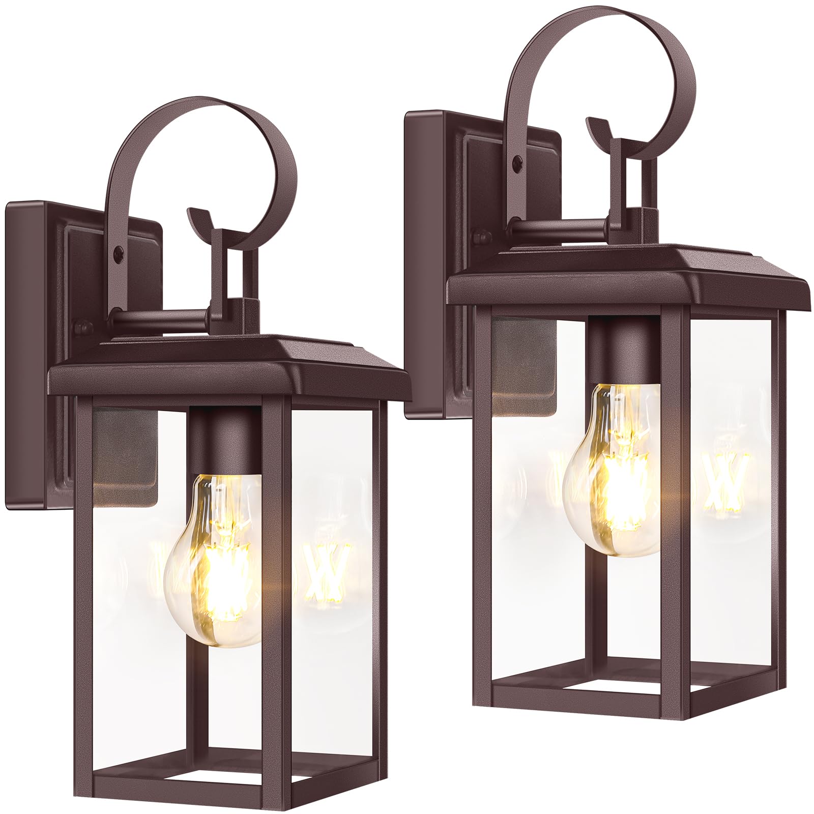 BesLowe Outdoor Wall Light Fixtures 2-Pack, Waterproof Metal Sconces, 12.8in, Oil-Rubbed Bronze, Model 10233