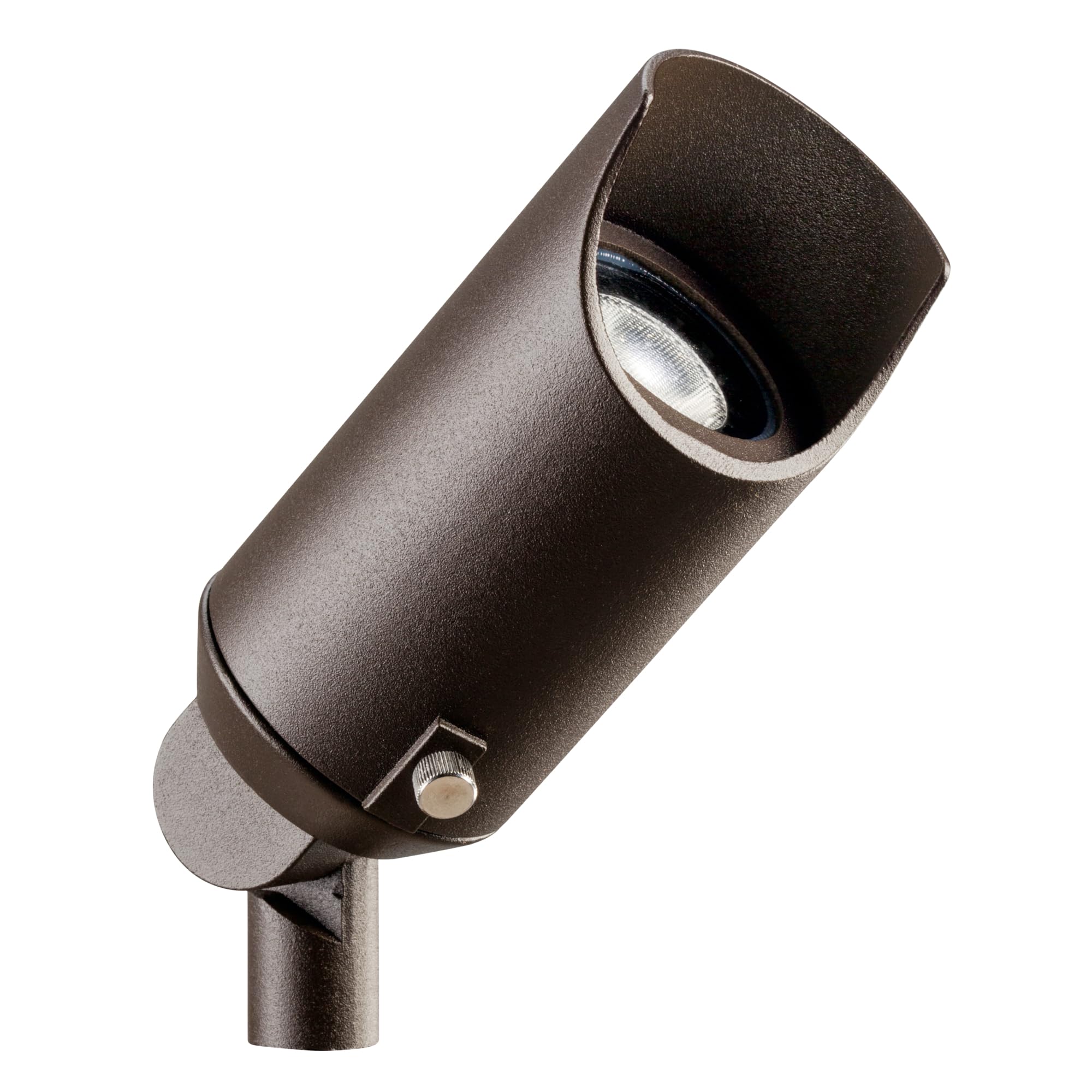 Kichler 6 Mini Outdoor Accent Light in Textured Architectural Bronze, 12V LED Adjustable Spotlight, (6 L x 2.5 H), 15384AZT,Brow