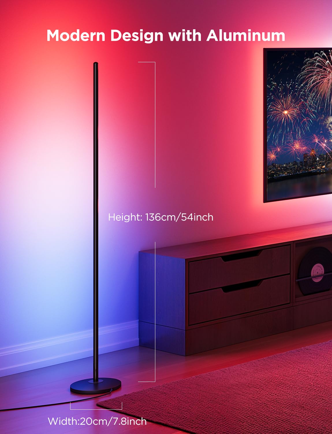 Govee Rgbic Floor Lamp 2-Pack, Led Lamp Compatible With Alexa, Smart Standing Lamp With Voice Control, Color Changing Bedside La
