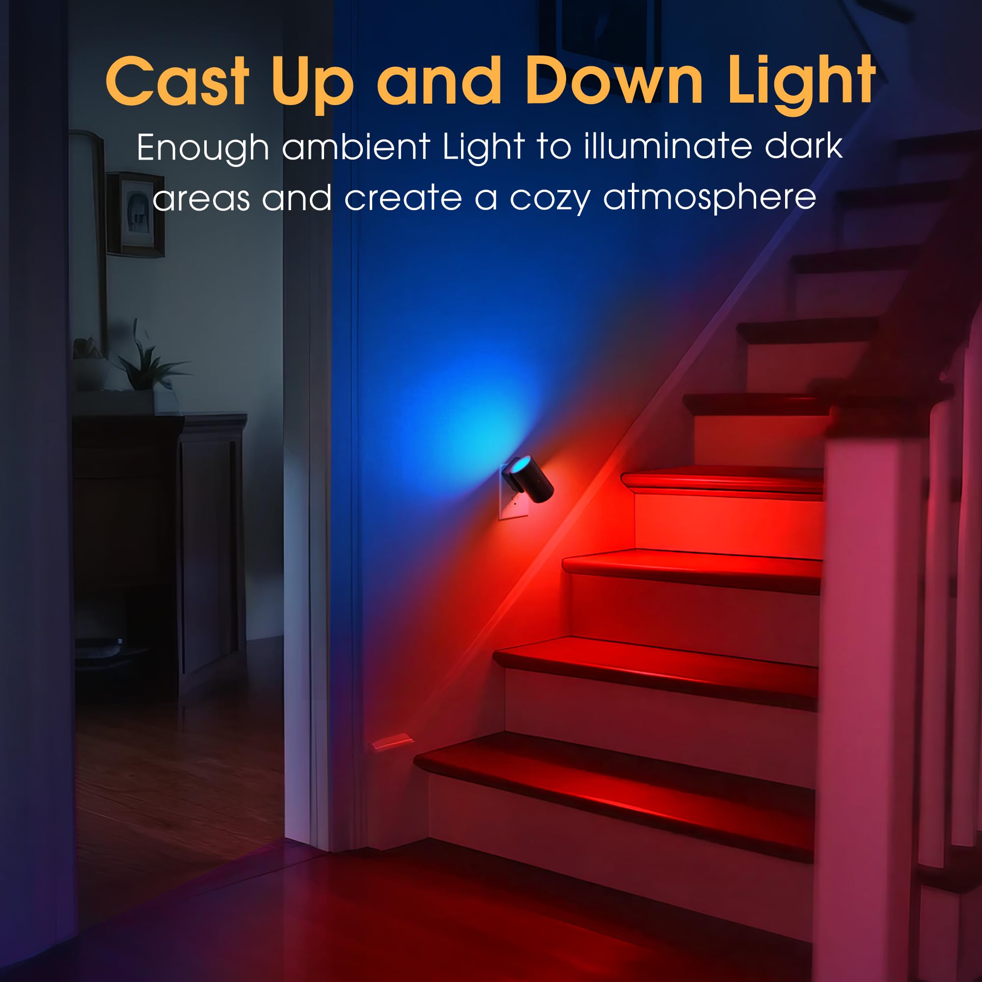 Briignite Night Lights Plug Into Wall  10-Color Changing Rgb Night Light For Kids 180?Rotatable Plug In Nightlight With Dusk To Dawn Sensor For Bathroom Decor  Children Room  Gift-2 Pack