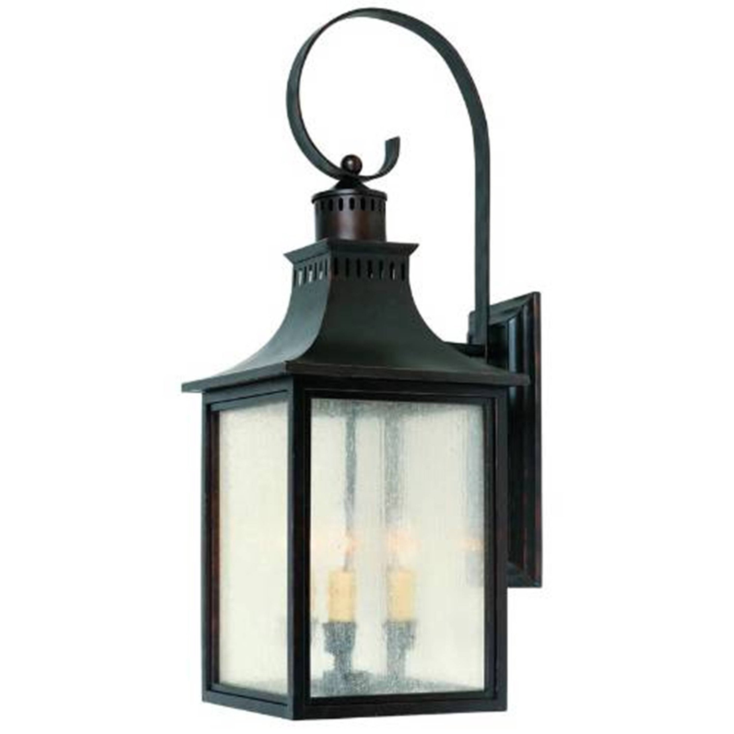 Savoy House 5-259-25 Monte Grande Modern Rustic Pale Cream Seeded Glass Outdoor Wall Lantern, 3-Light 120 Total Watts, 27 H x 10