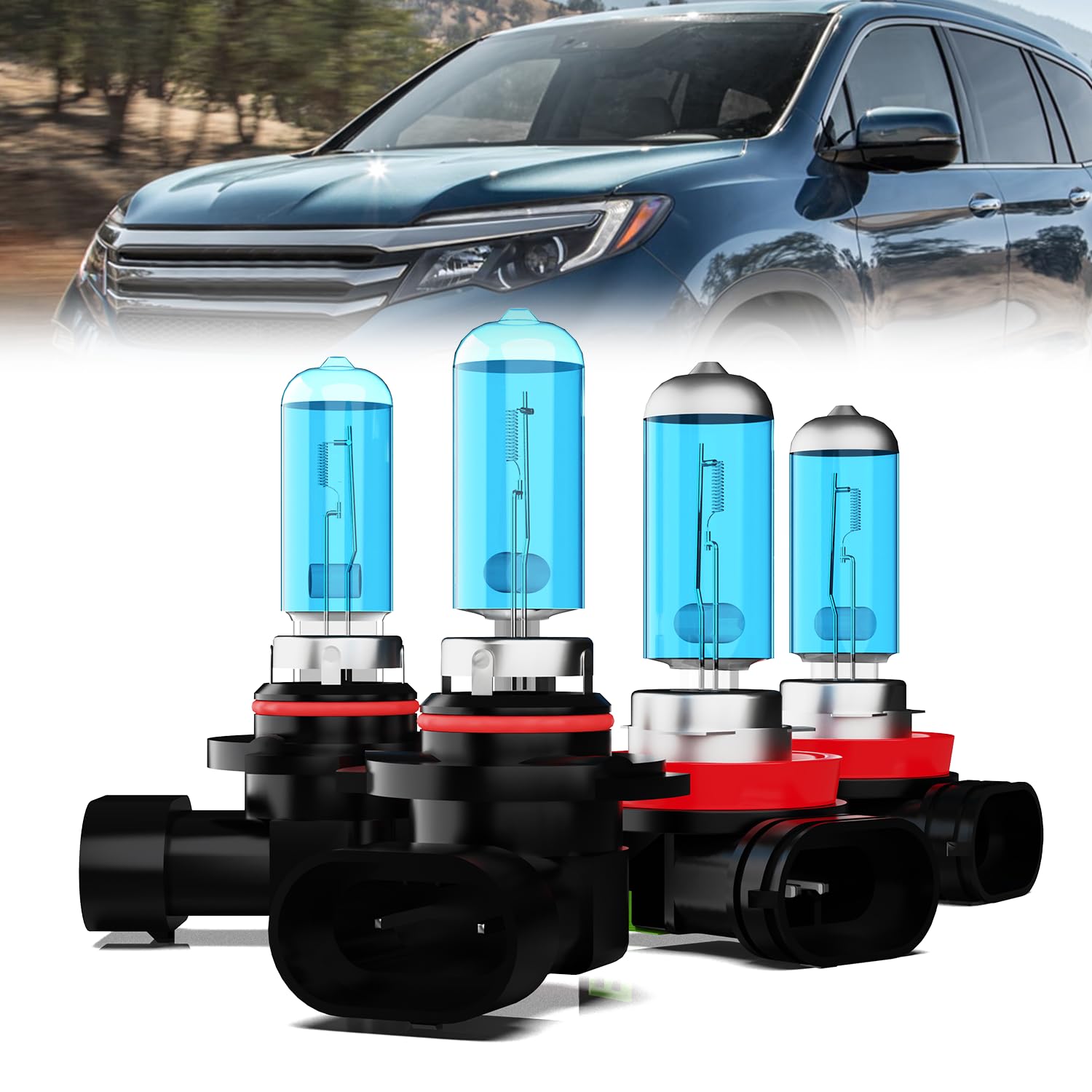 TTDBDAN Headlights Compatible with 2006-2018 Honda Pilot Halogen Headlight Bulbs,9005/HB3/H10 High Beam & H8/H9/H11 Low Beam Fro