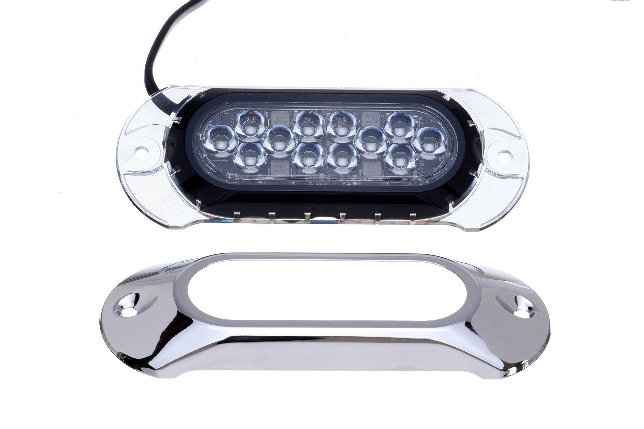 Attwood 65Uw12B-7 Lightarmor Ultra-Bright 12-Led 1,650 Lumen Underwater Light, Sapphire Blue