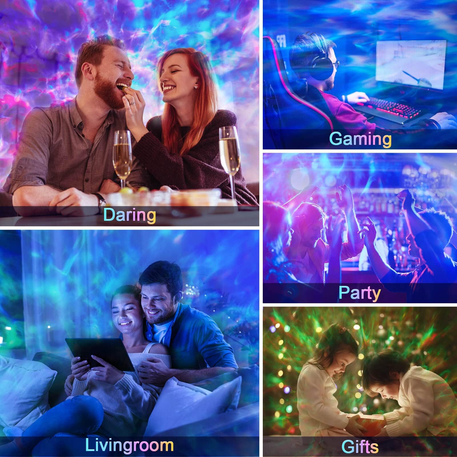 Galaxy Projector With Hifi Bluetooth Speaker & 15 White Noise Sounds - Remote & Timer Controlled Night Light For Bedroom Or Kids