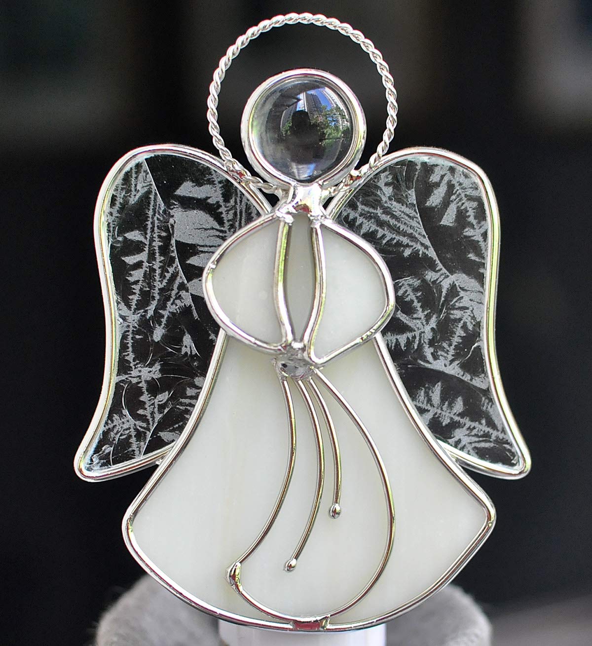 Coowind Stained Glass Angel Night Light Decorative Accent Lite Wall Plug In Nightlight For Hallway Bedroom Bathroom Kitchen Natu