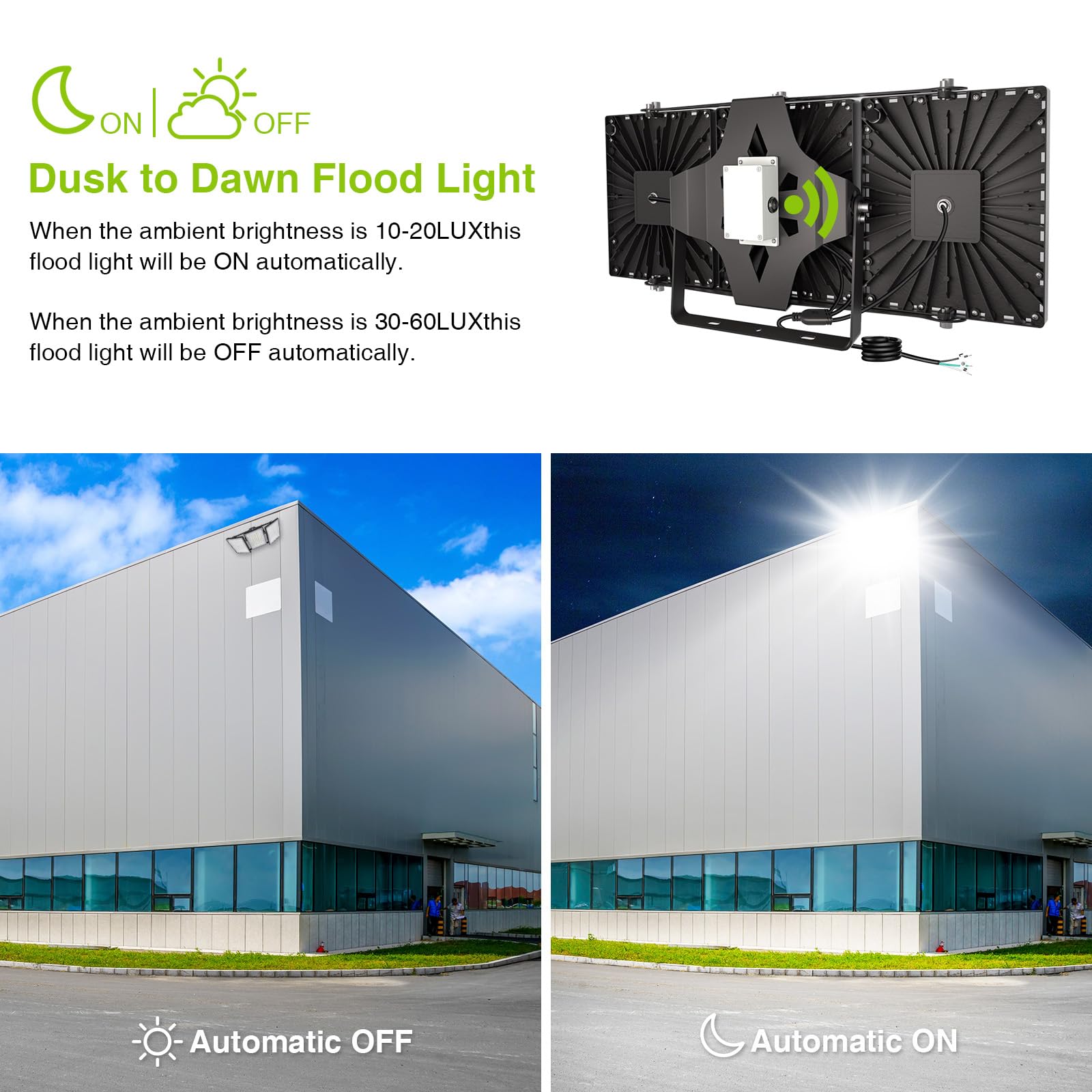 STASUN 600W Flying Series Max LED Flood Light - 6000K, IP66 Waterproof, Black, Model 21035, Ideal for Outdoor Stadiums and Parking Lots