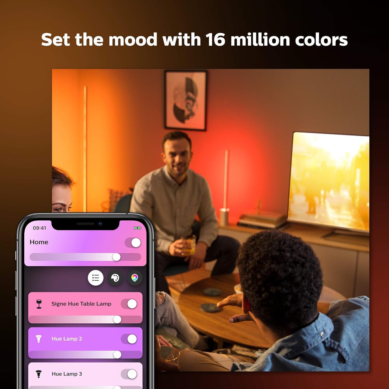 Philips Hue White & Color Ambiance Signe Table Lamp, Works with Amazon Alexa, Apple HomeKit and Google Assistant, Table Lamp (Ol