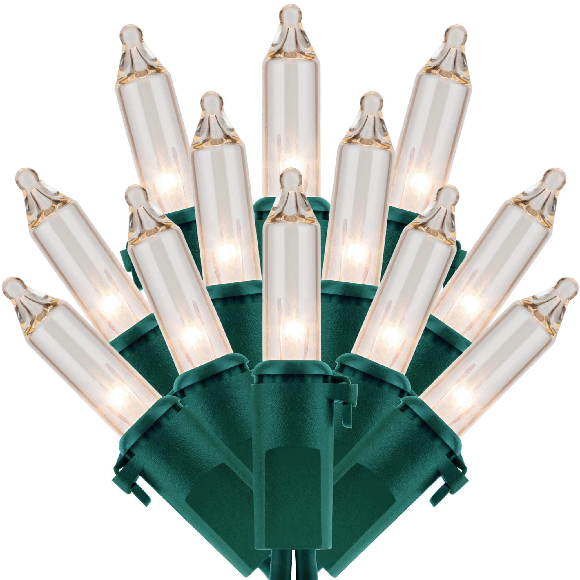 SWEET SHINE Clear Christmas Lights, 200 Count, 2 Strands of 100 Count, 33 ft Green Wire, UL Listed, Copper Wire & Glass Bulbs