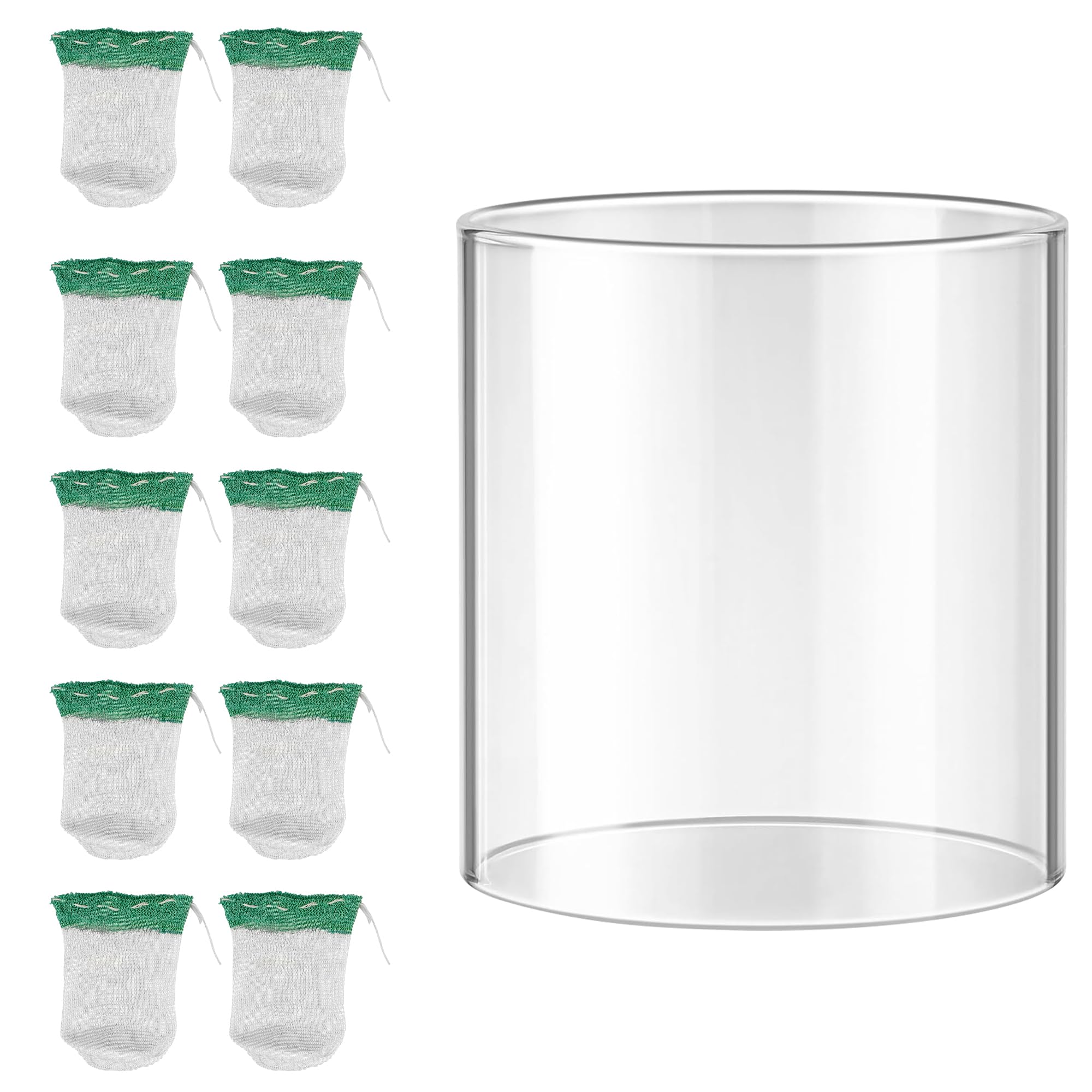 10 Pcs Propane Lantern Mantles with Lantern Globe Replacement Glass - Glass Globe Compatible with Coleman Fueled Lanterns  Propane Lantern Mantles Replacement Suitable for Outdoor Camping Lantern
