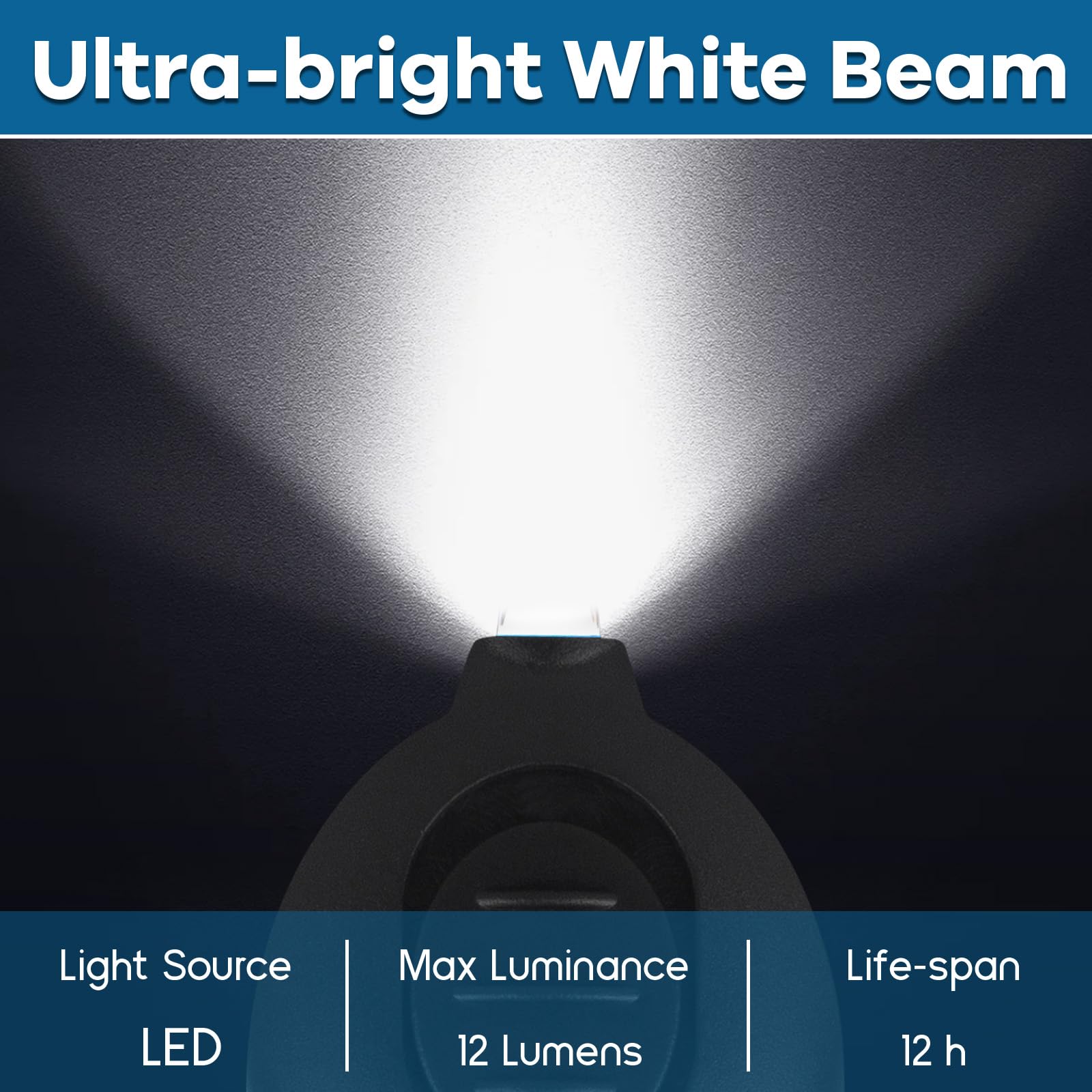 Uaimvie LED Keychain Flashlight Mini Light Ultra Bright 24 PCS Battery Powered Black Shell FL006