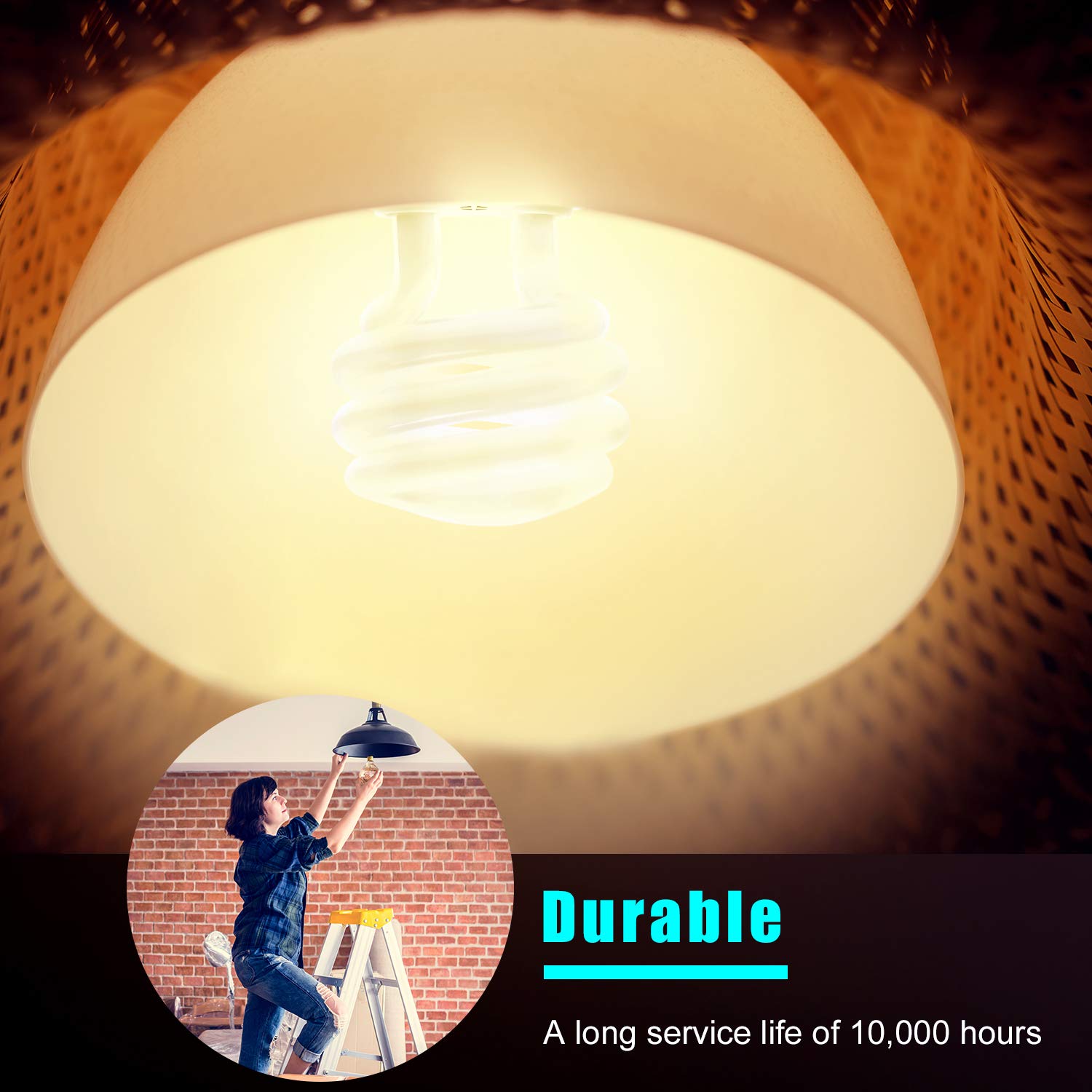 Jackyled Ul-Listed 13W Gu24 Cfl Light Bulbs 2700K T2 Spiral Gu24 Base 2-Prong Light Bulb Warm White Fluorescent Light Bulbs Indo