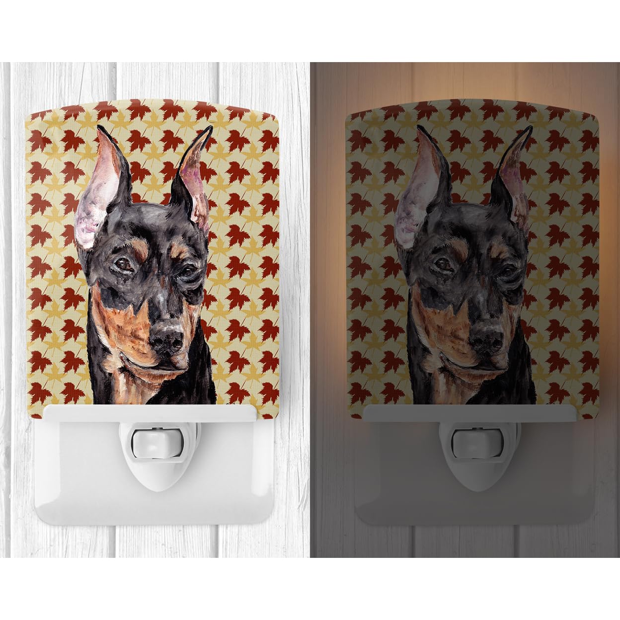 Carolines Treasures Ceramic Night Light, German Pinscher Design, 6x4x3in, Multicolor, Model SC9692CNL, UL-Certified for Home Use