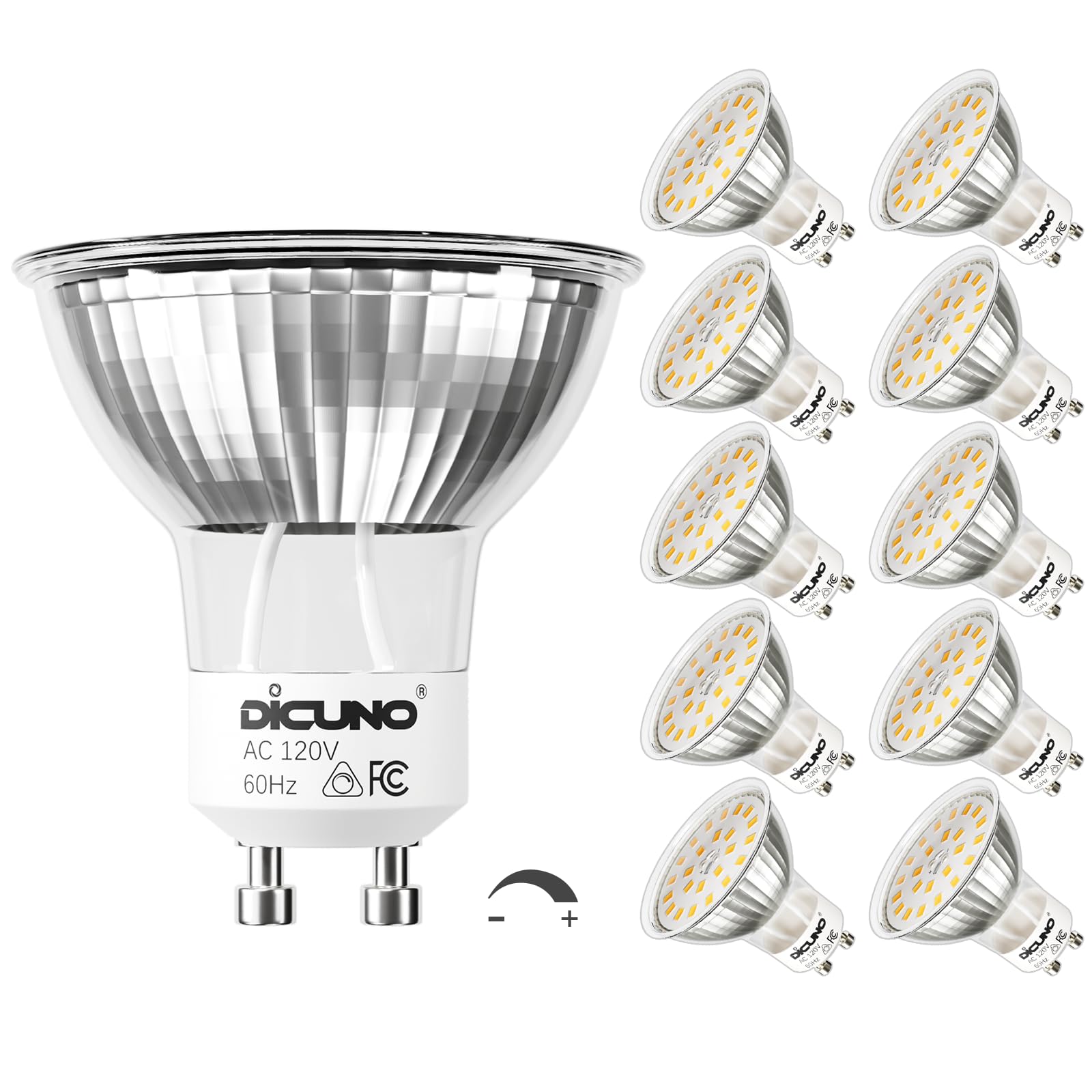 Dicuno Gu10 Led Bulb Dimmable, 60W Equivalent, High Brightness 700Lm, Mr16 Gu10 Led Bulb For Track Lighting, 120V 6W Light With