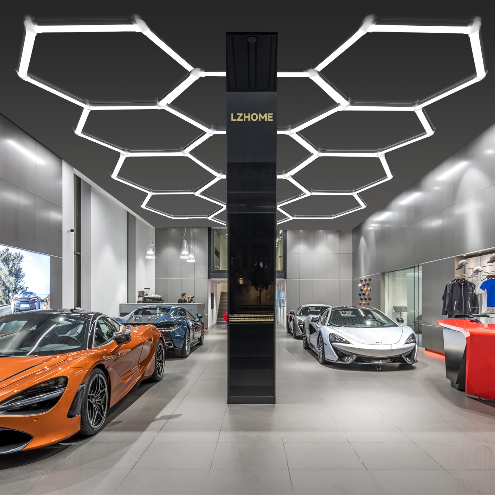 Updated Hexagon Garage Light: 79200Lm Super Bright Hexagon Garage Led Light, 5000K Natural White, 75 Packs Led Light Car Detailing Ceiling Shop Lights For Warehouse Basement Gym Barbershop Salon