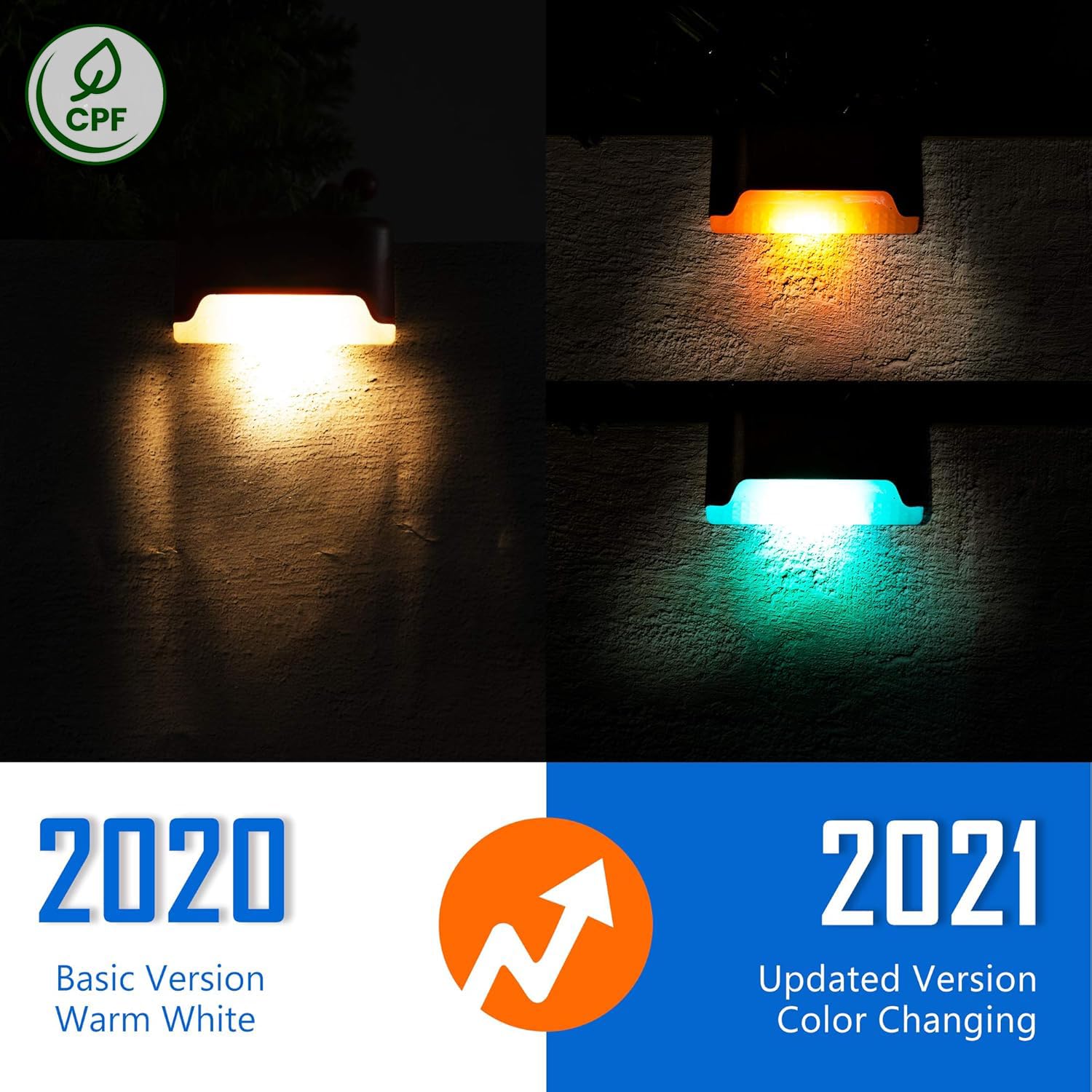 SOLPEX Color Changing Solar Deck Lights - 16 Pack Waterproof LED for Decks, Stairs, Fences, Yards, Patios - Model 9695