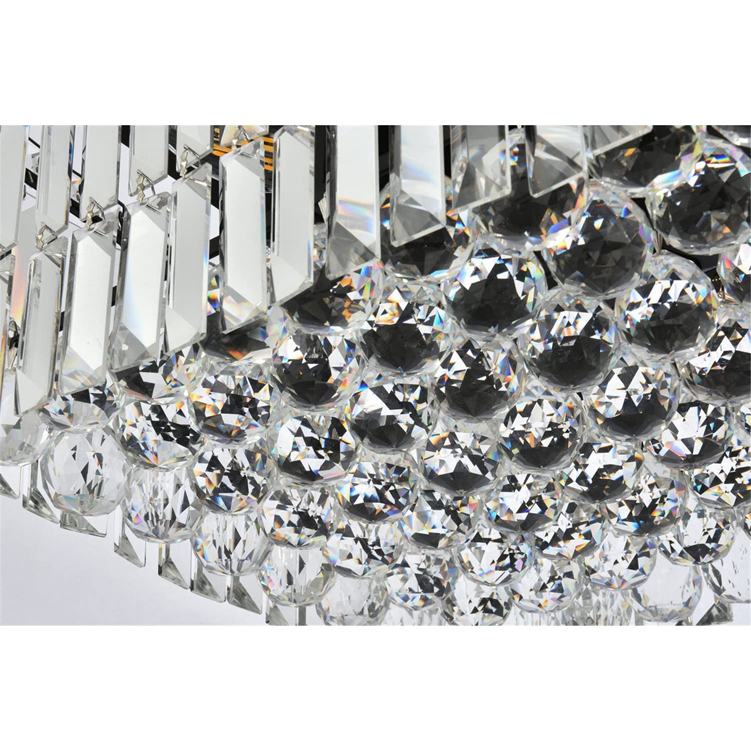 Elegant Lighting Maxime 28&quot; Black Metal & Crystal Chandelier - Modern Home Decor