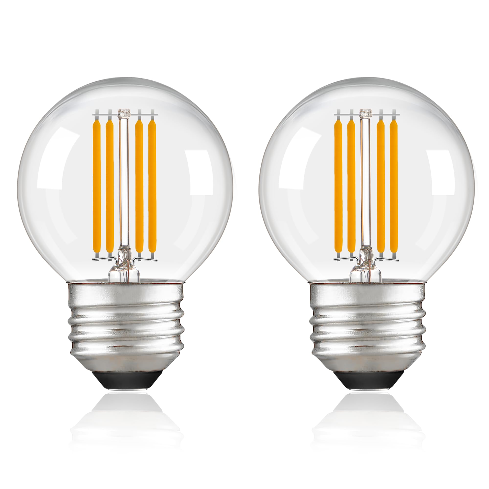 Padmo Ludaz Dimmable Led G16.5 Light Bulb 40W Equal 4W,Small Round Light Bulbs Globe Short Light Bulbs For Chandelier,Lamp,Bathr