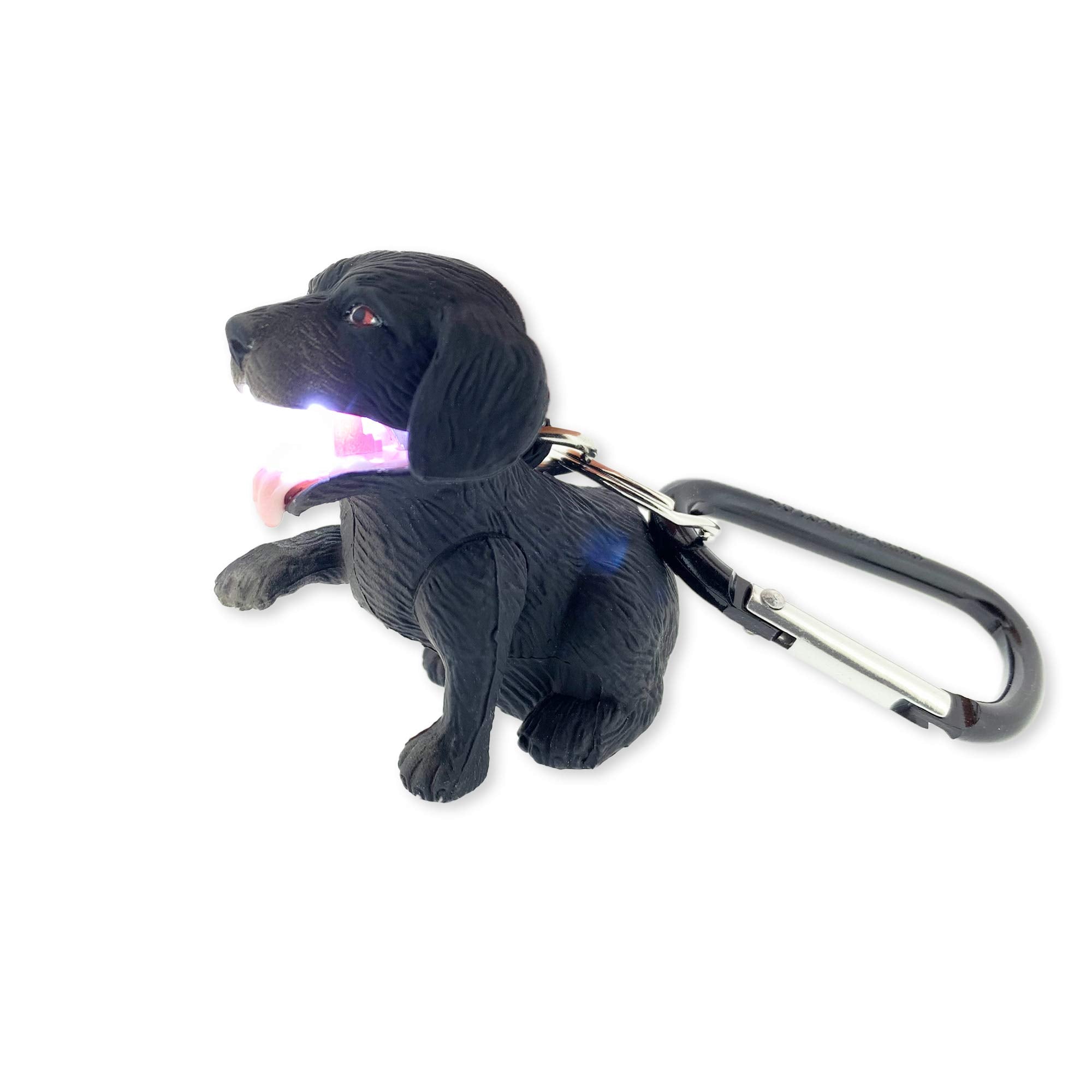 Big Discoveries WildLight Animal Carabiner Flashlight - Fun Mini Keychain Flash Lights for Kids, Nurses, Camping (Black Lab)