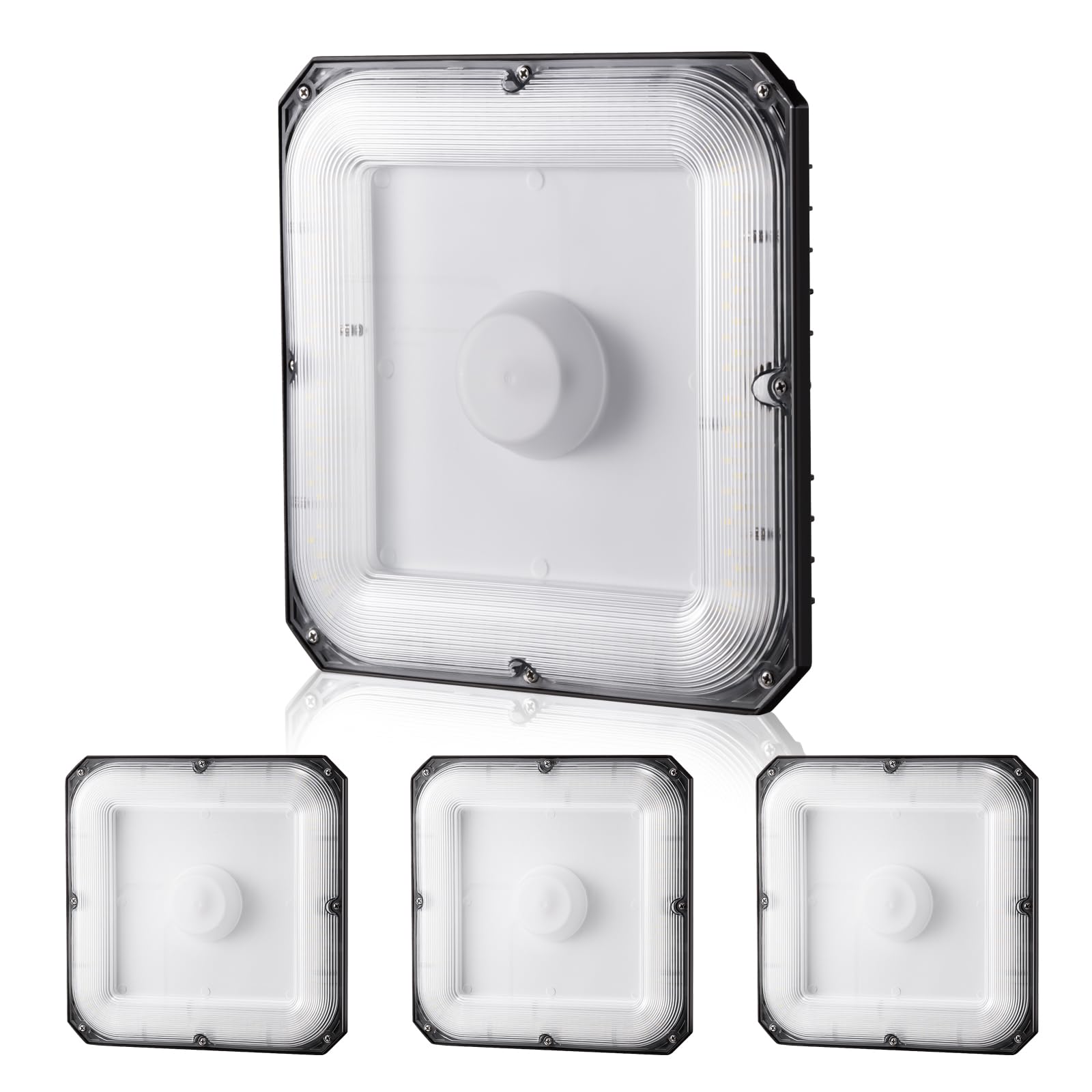 VEVOR 4 Pack LED Canopy Lights, 80W, 8800LM 5000K Daylight Commercial Industrial Outdoor Canopy Lights, 10.08&quot;x10.08&quot; Surface Mount Ceiling Lighting for Gas Station Warehouse Garage Street Shop, IP65