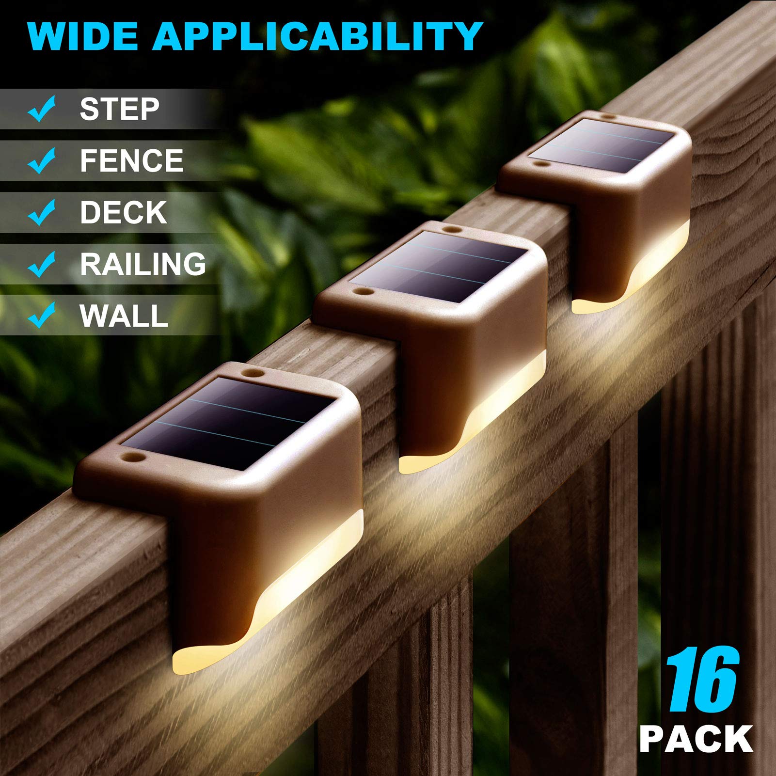 Denicmic 16 Pack Solar Lights - Weatherproof Led Deck Lights For Patio, Pool, Steps & Pathway