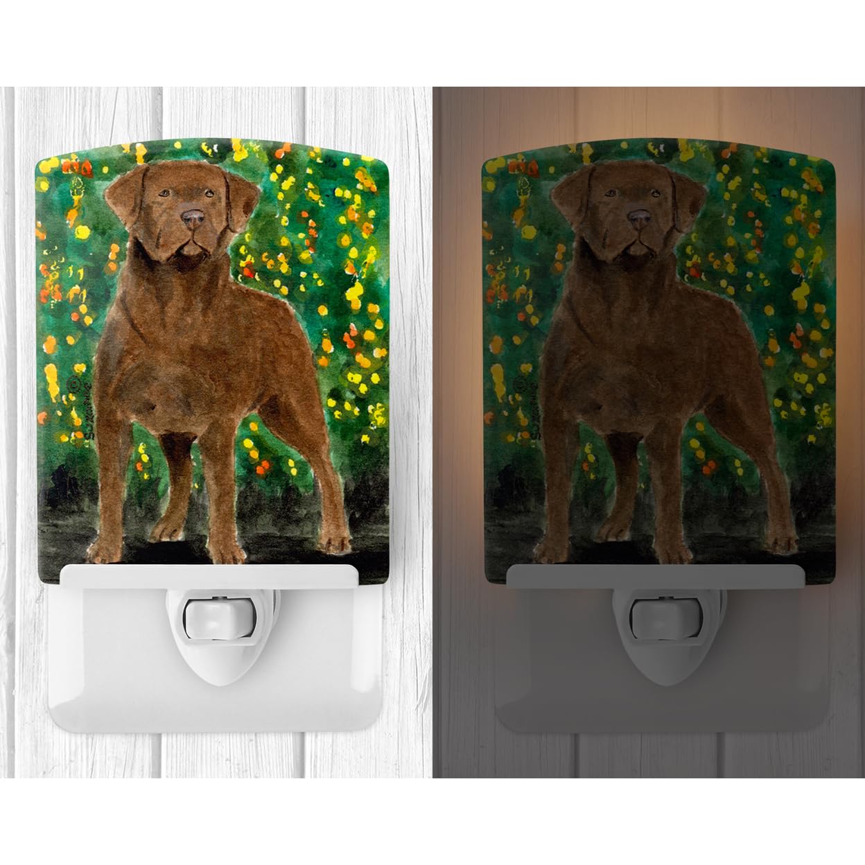 Caroline'S Treasures Ss8969Cnl Chesapeake Bay Retriever Ceramic Night Light Compact, Ul-Certified, Ideal For Bedroom, Bathroom, Nursery, Hallway, Kitchen, 6X4X3, Multicolor