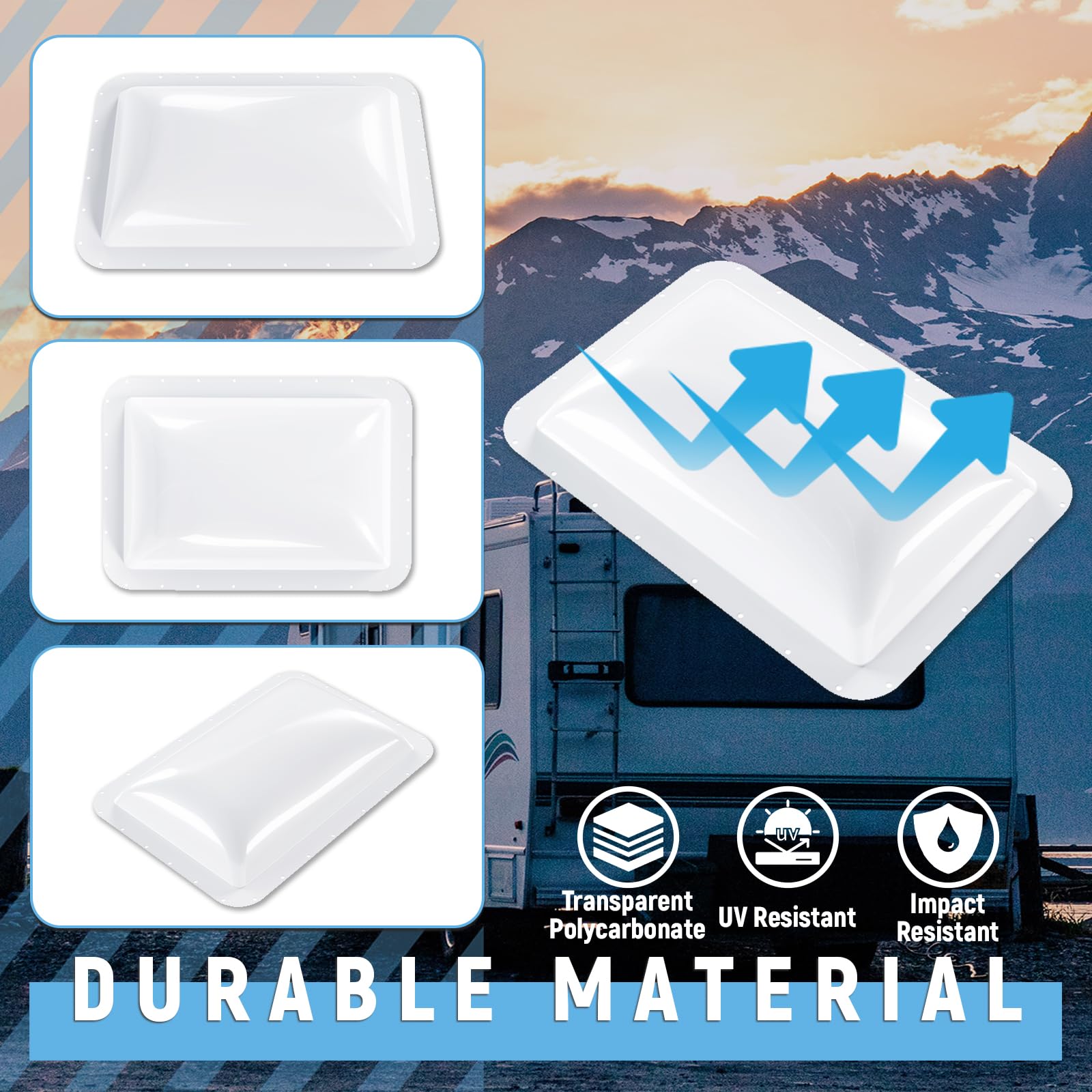 HECASA RV Skylight Replacement Cover, 18" x 26", Polycarbonate, White, Fits 14" x 22" Openings, Model VC-LYAP-737-1