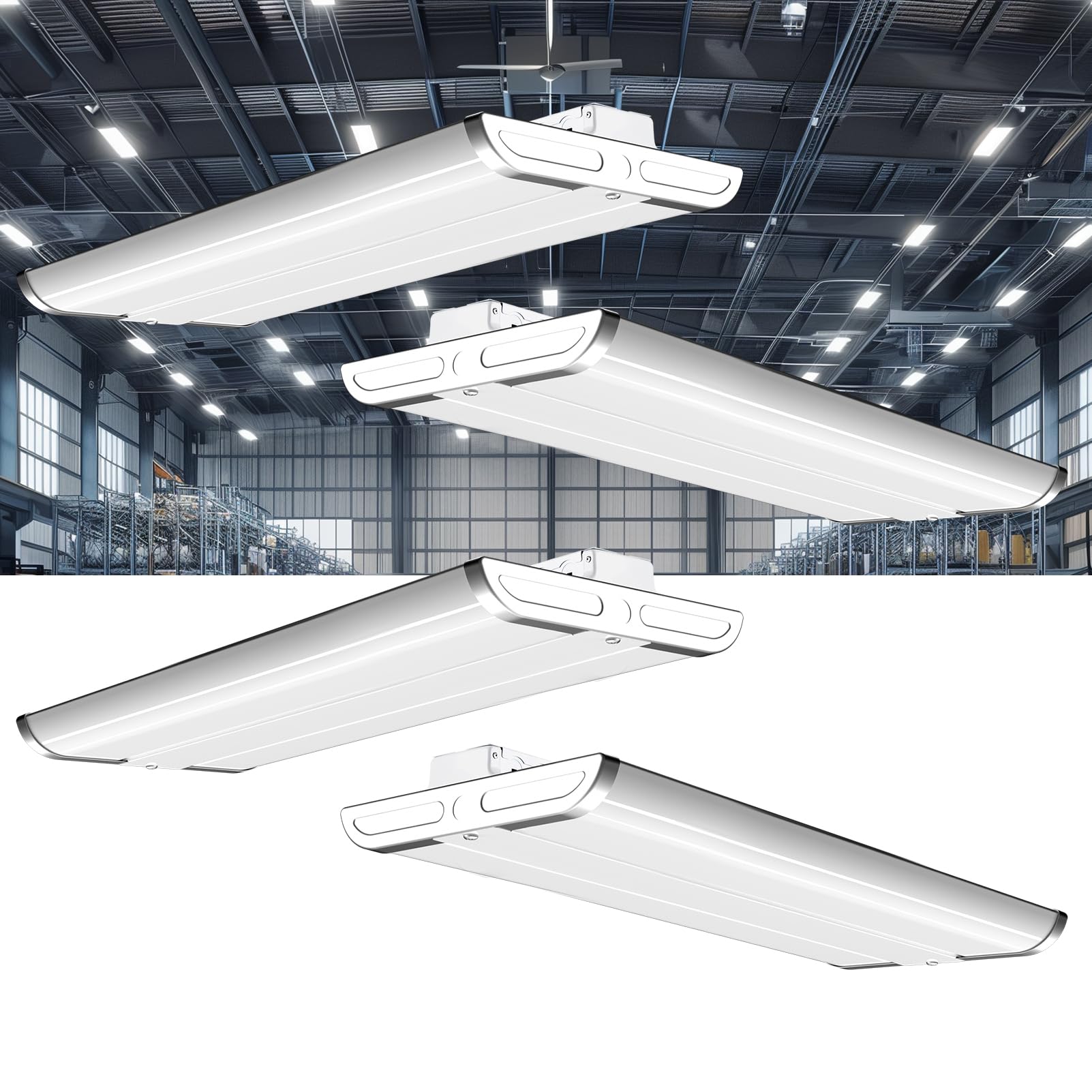 Lightdot High Bay LED Shop Lights, 265W, 37100LM, 5000K, 4FT, 4Pack, ETL Listed