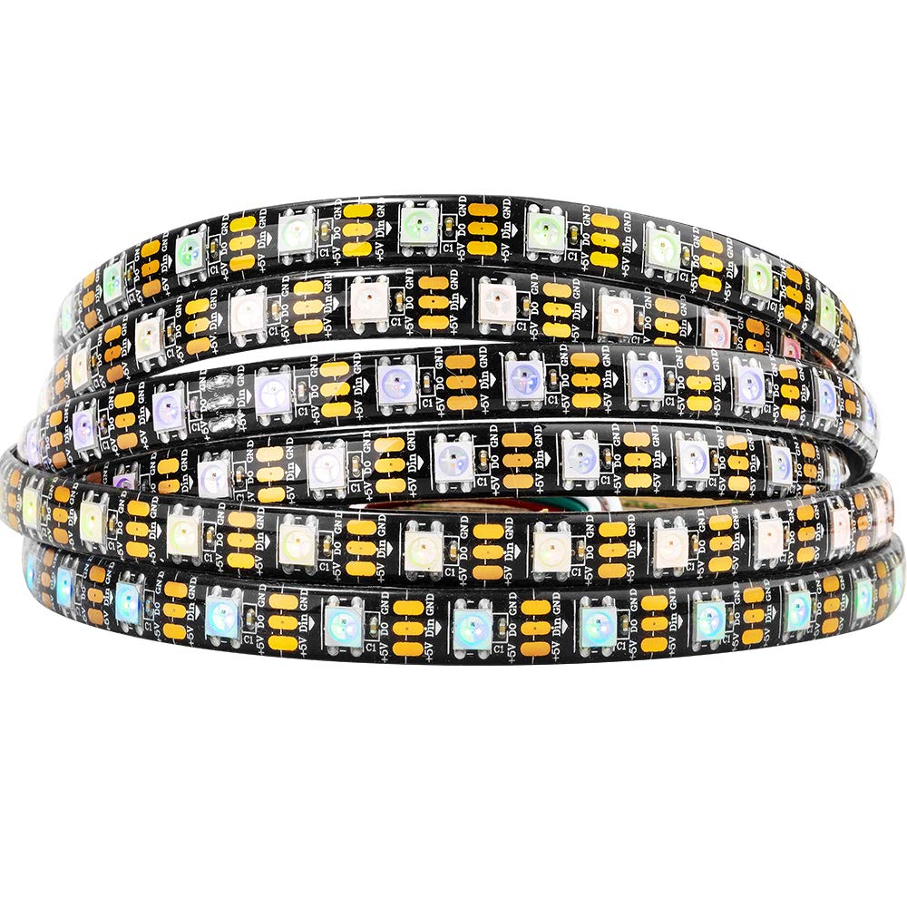 BTF-LIGHTING WS2812B LED Pixel Strip 16.4FT 300LED Black PCB IP65 Waterproof 5050SMD