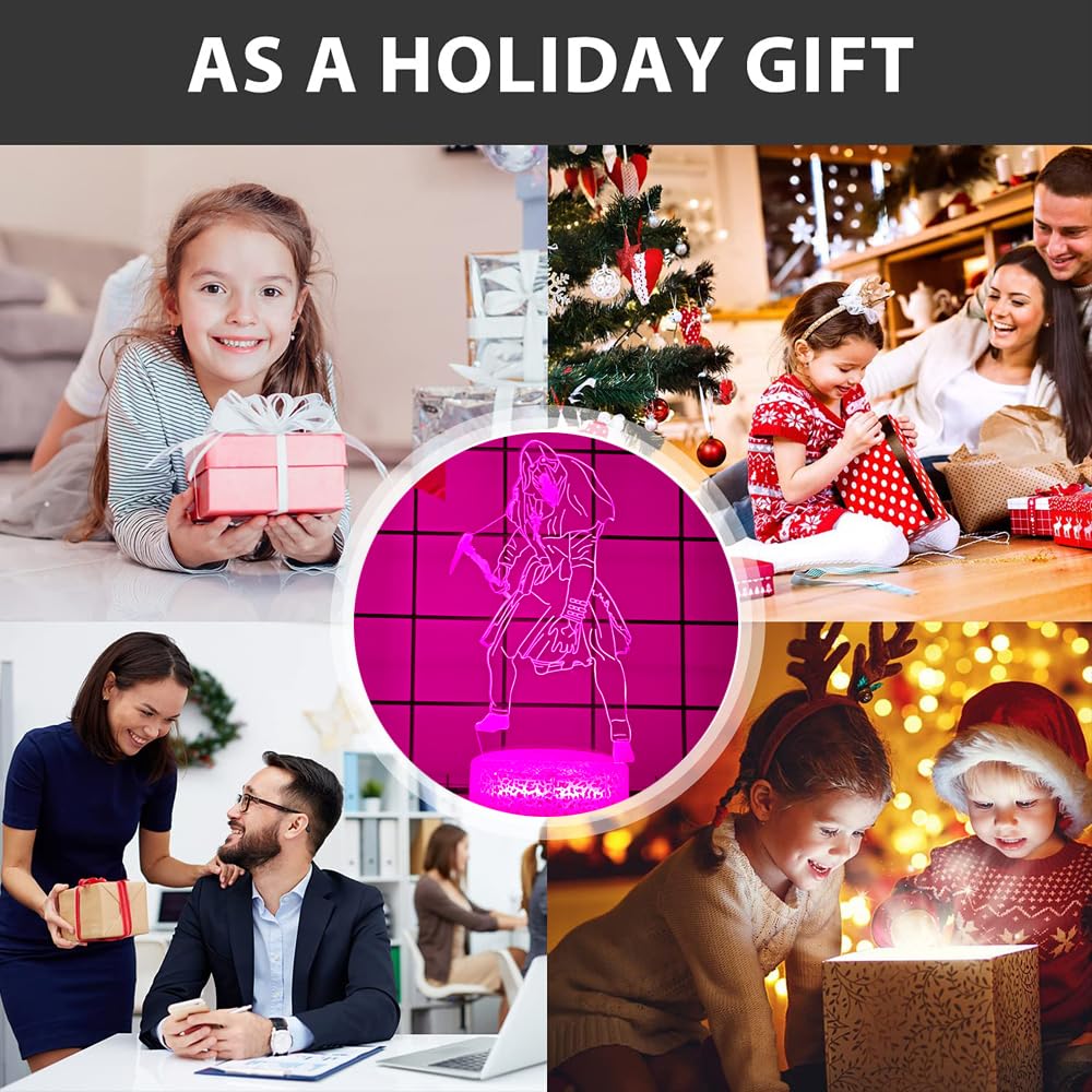 Mzcyfuy Dead by Daylight 3D Night Light, Killer Role, 16 Color Changing Cartoon USB Desk Lamp Illusion Lighting with Remote Cont