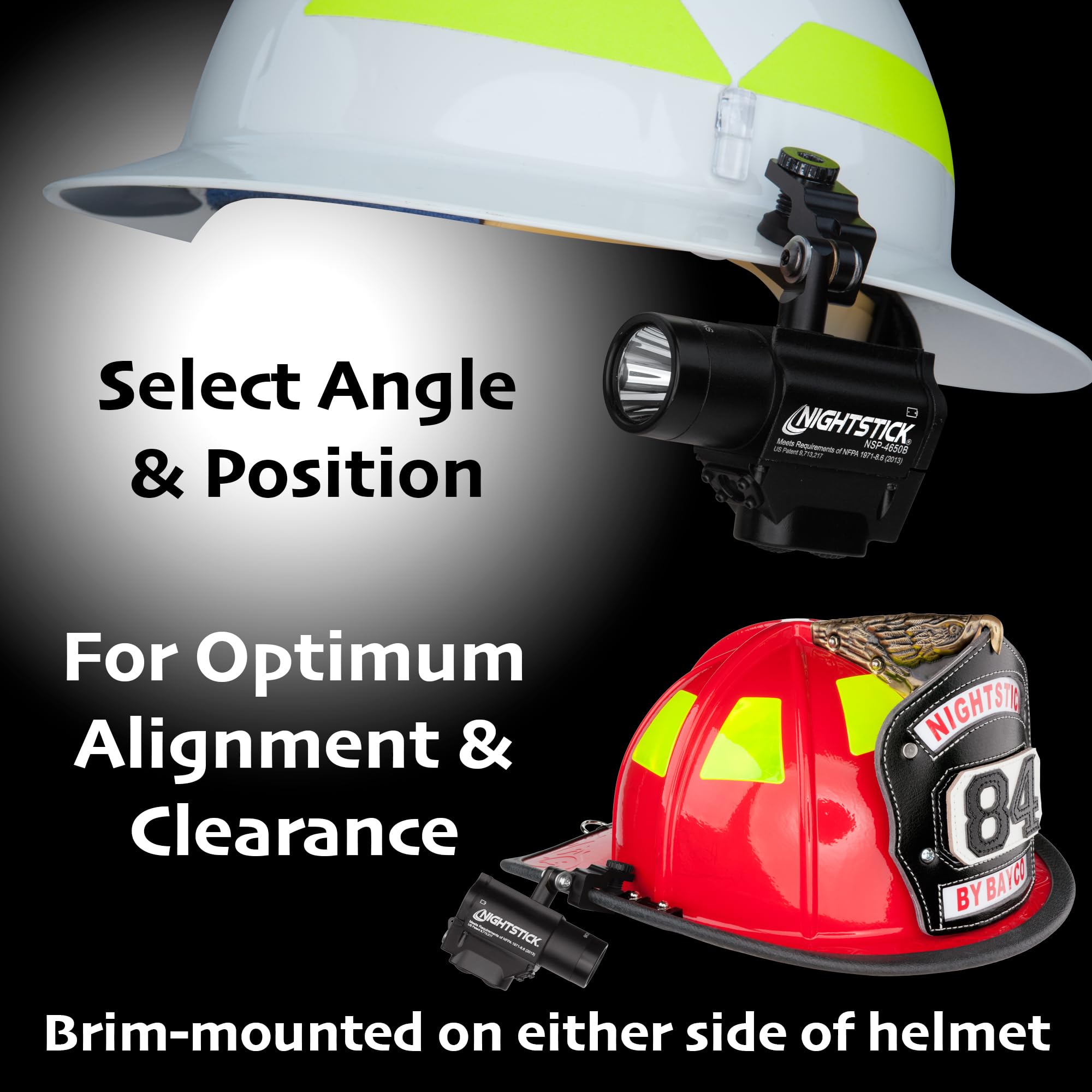 Nightstick NSP-4650B Black Helmet Light - One Size, Durable Material, Ideal for Emergency Use