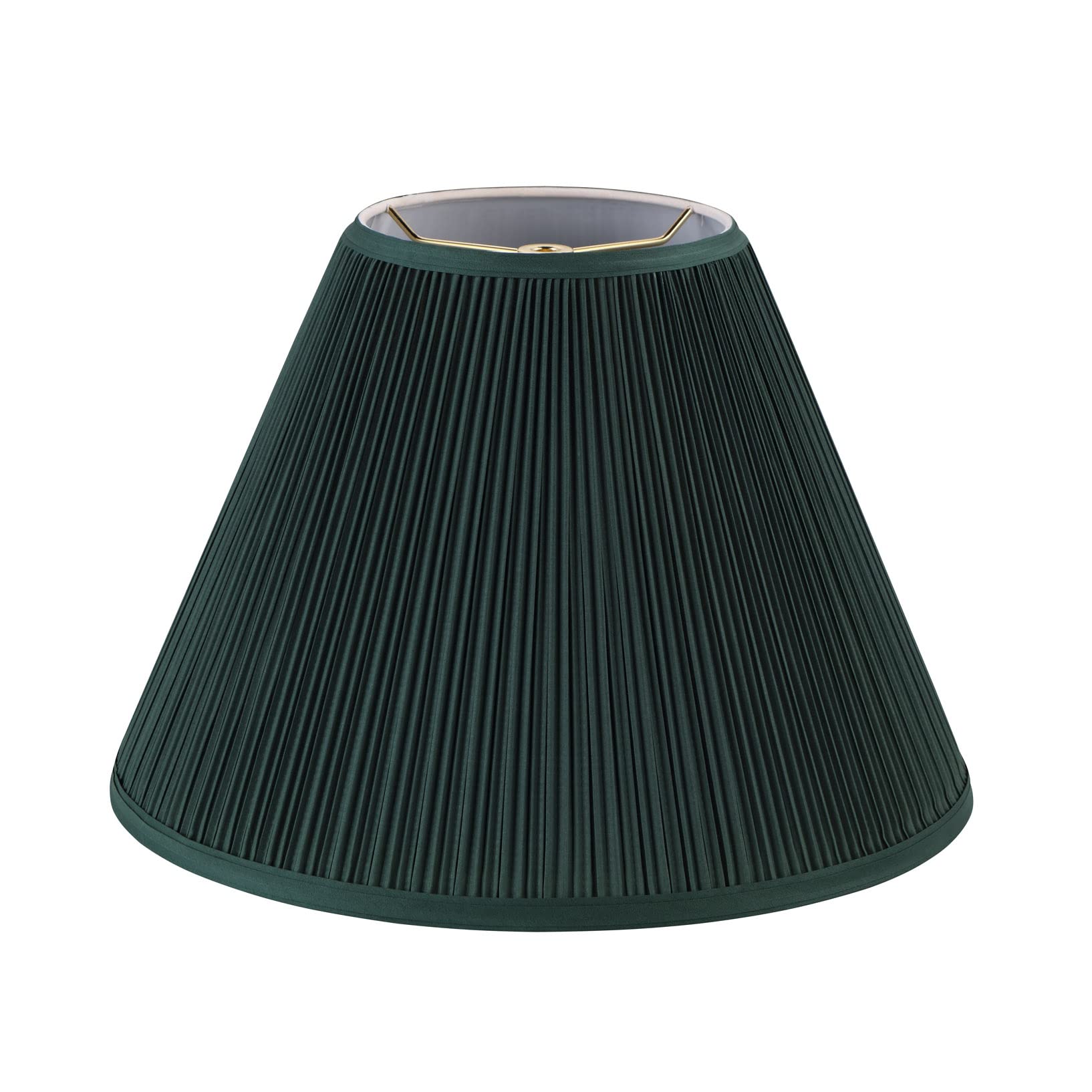 Aspen Creative 33168, Mushroom Pleated Traditional Dark Green Spider Lamp Shade, 6-1/2 Top x 15 Bottom x 11 Slant