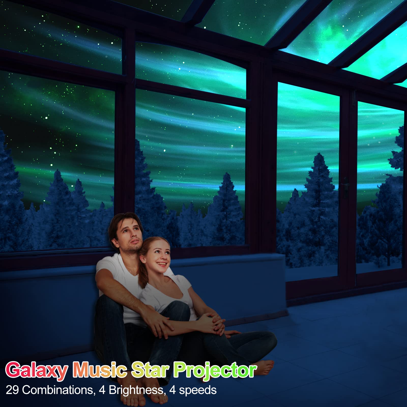 Star Projector, Auroral Galaxy Night Light, With Changing Nebula And Galaxy Shapes Galaxy Night Light