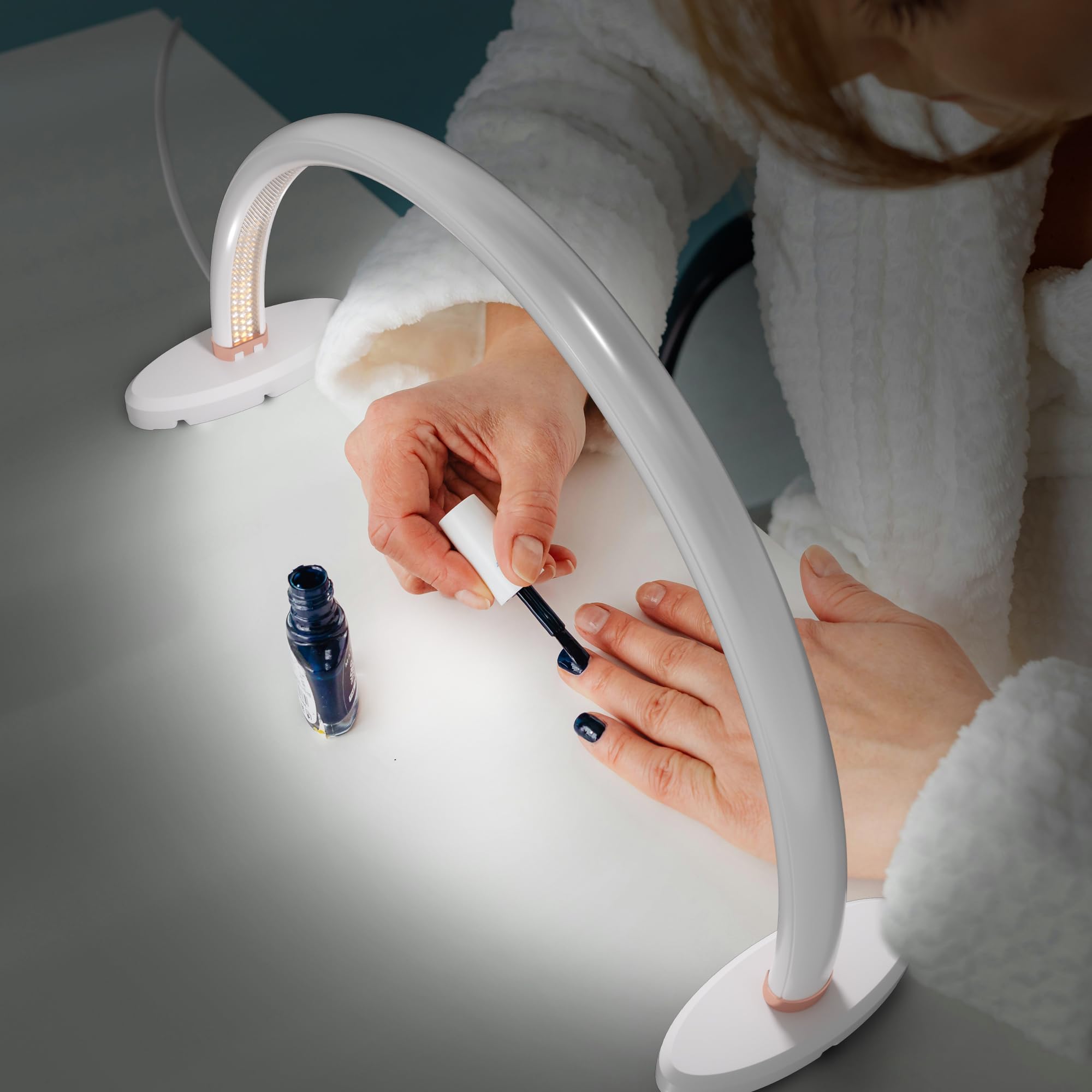 Welltell Half Moon Light For Nail Desk, Color Temperature 3000K-6500K, Lamp For Nails Table Can Be Used For Manicure Sculpture H